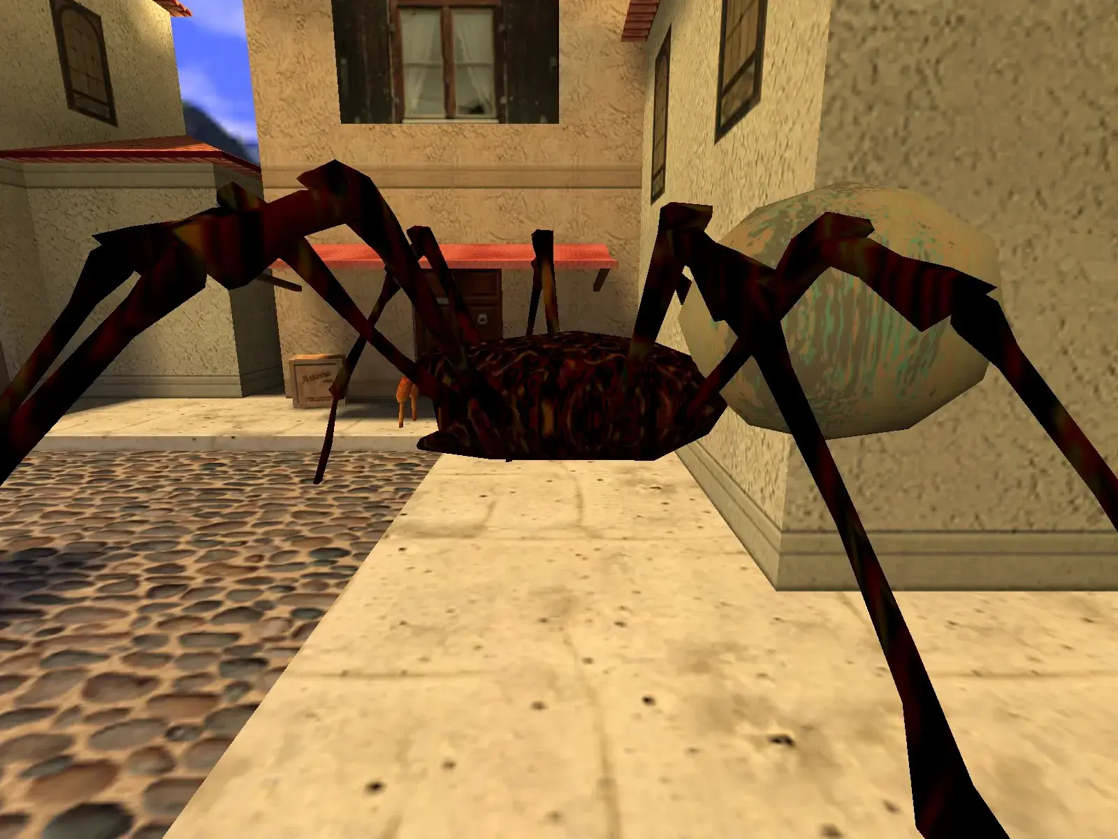 Huge Spider — cs_italy, the market street from the other side