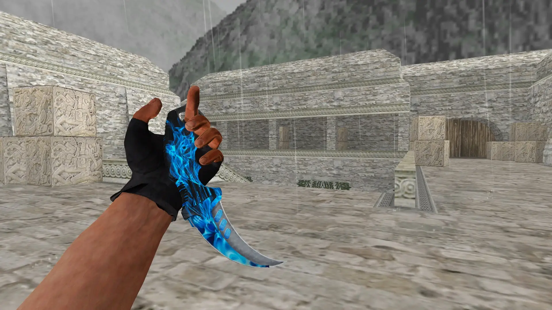 Karambit | Blue Flame — de_aztec (first person)