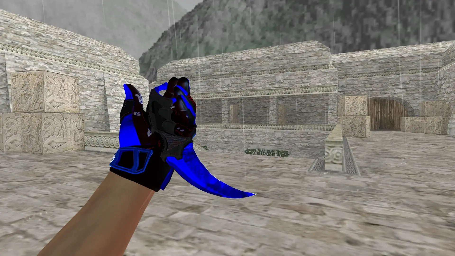 Karambit | Doppler Sapphire — de_aztec (first person)