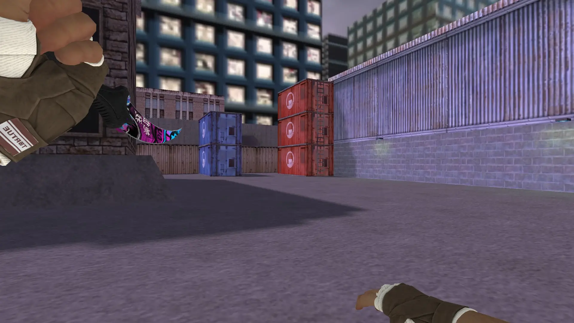 Karambit | Fervent Dreams, leather hand wraps — cs_assault (first person)