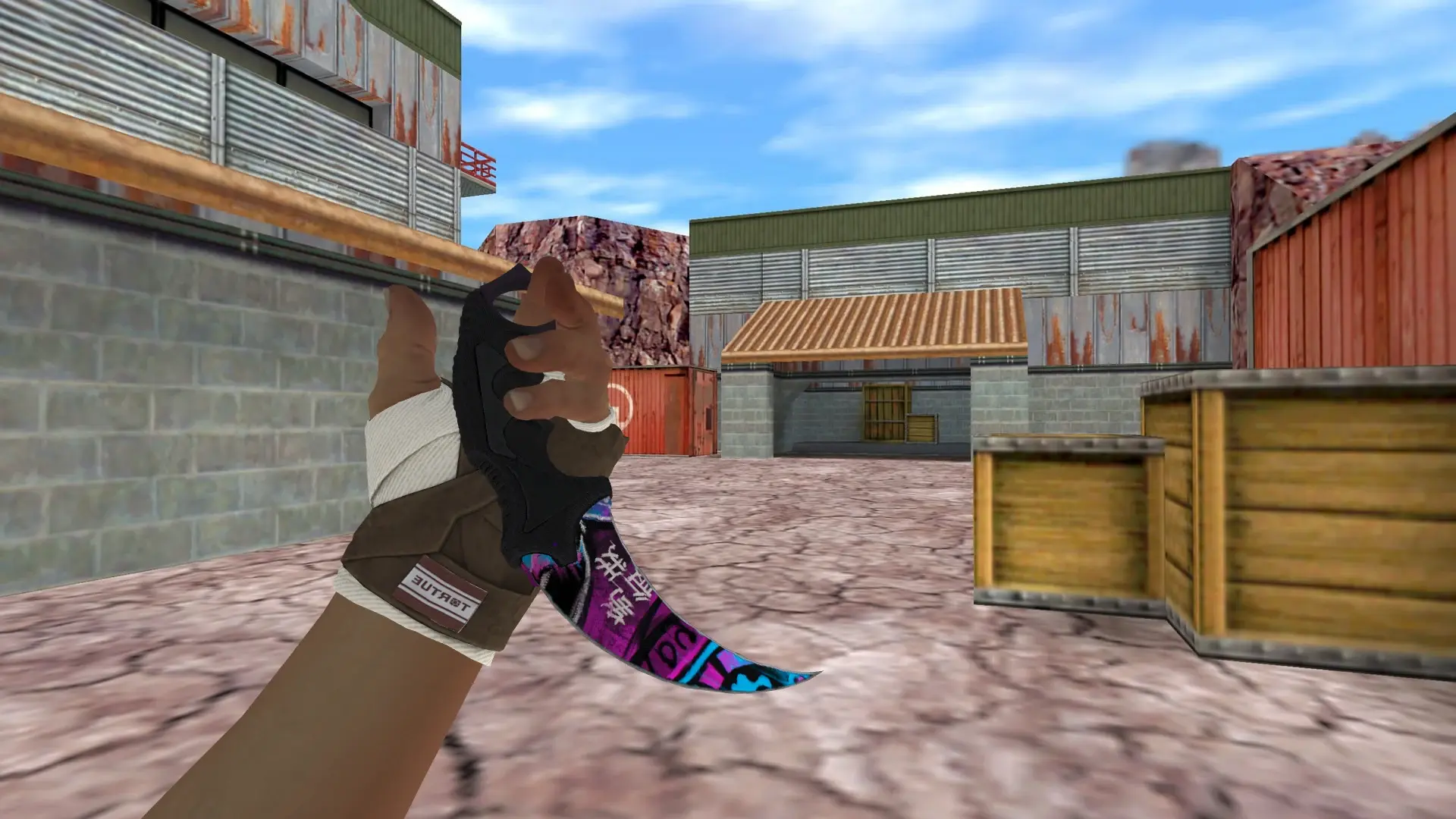 Karambit | Fervent Dreams, leather hand wraps — de_nuke (first person)