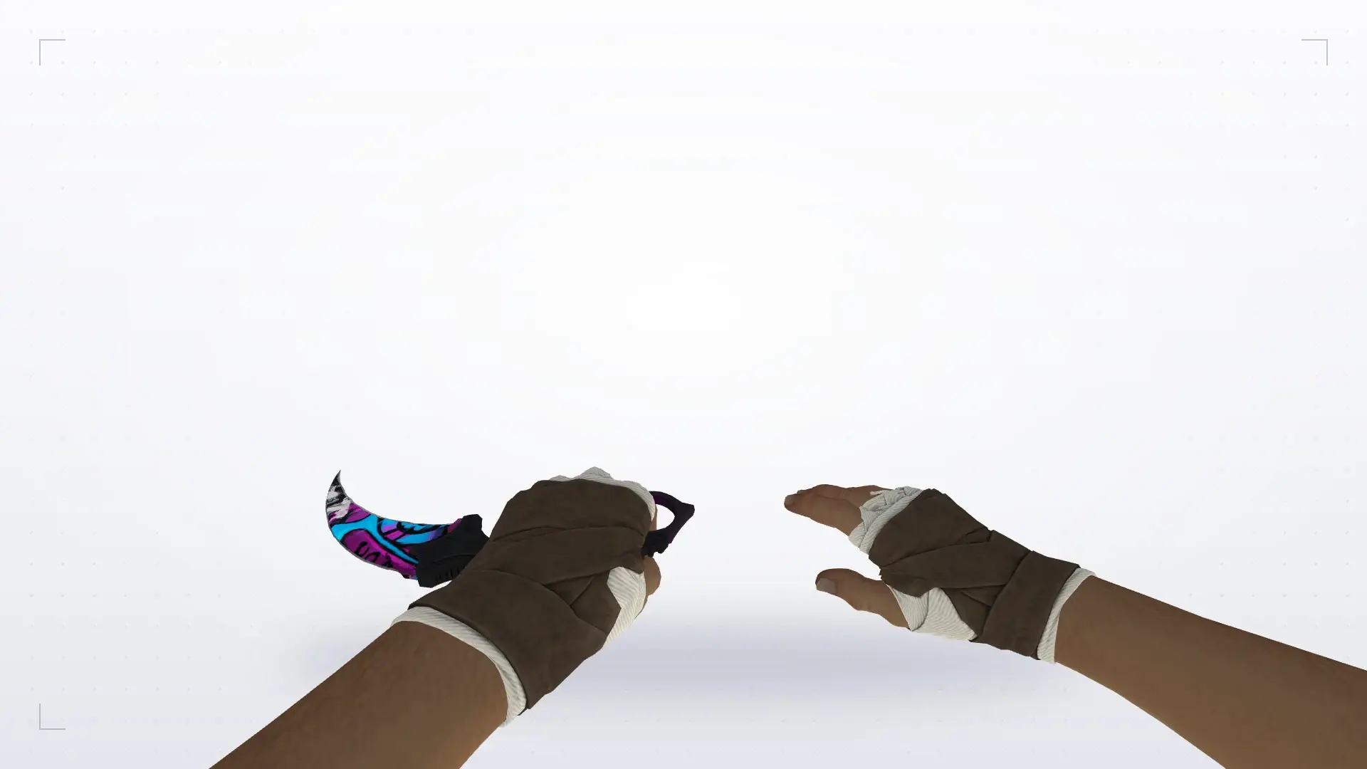 Karambit | Fervent Dreams, leather hand wraps — first person