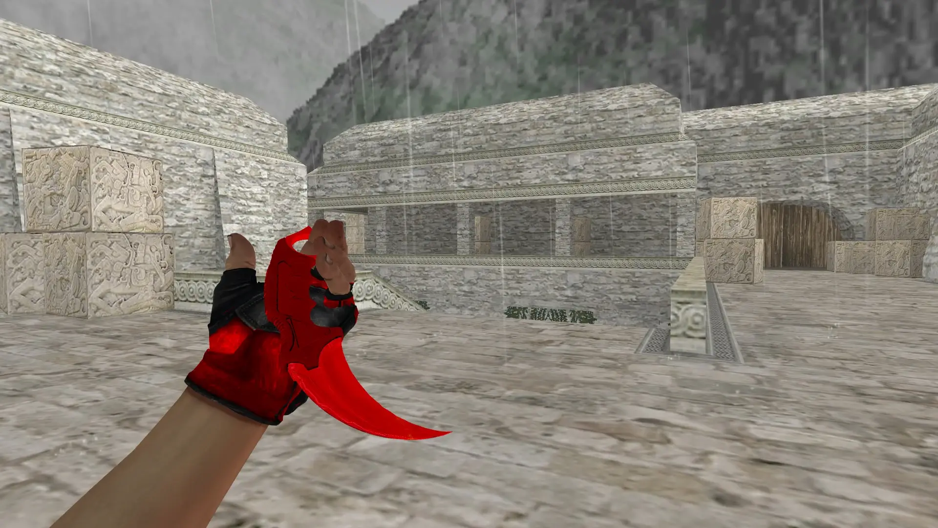 Karambit | Fire — de_aztec (first person)