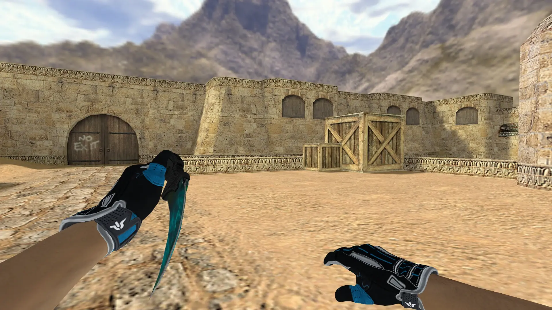 Karambit | Gamma Doppler Phase 3 — de_dust2 (first person)