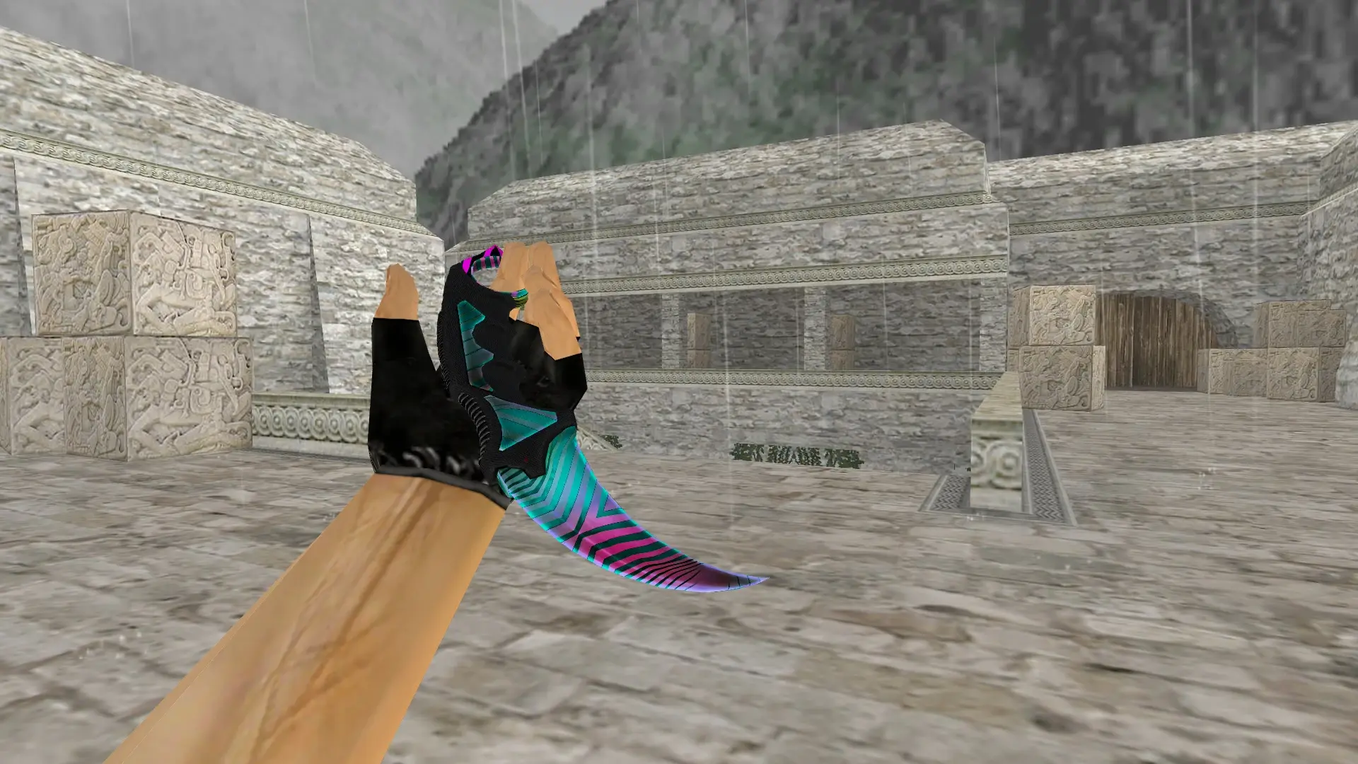 Karambit | Psychedelic — de_aztec (first person)