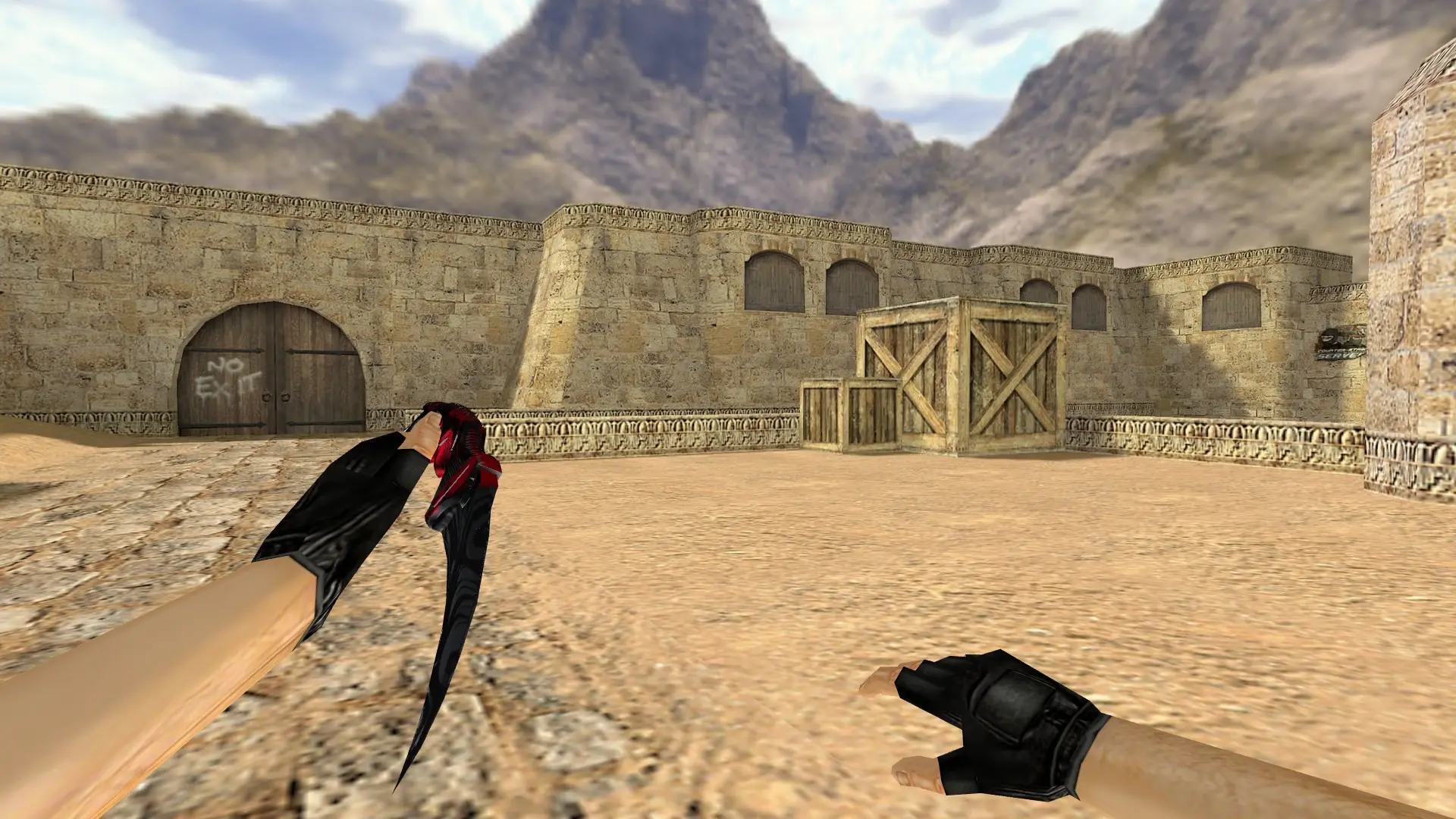 Karambit | Red Ornament — de_dust2 (first person)