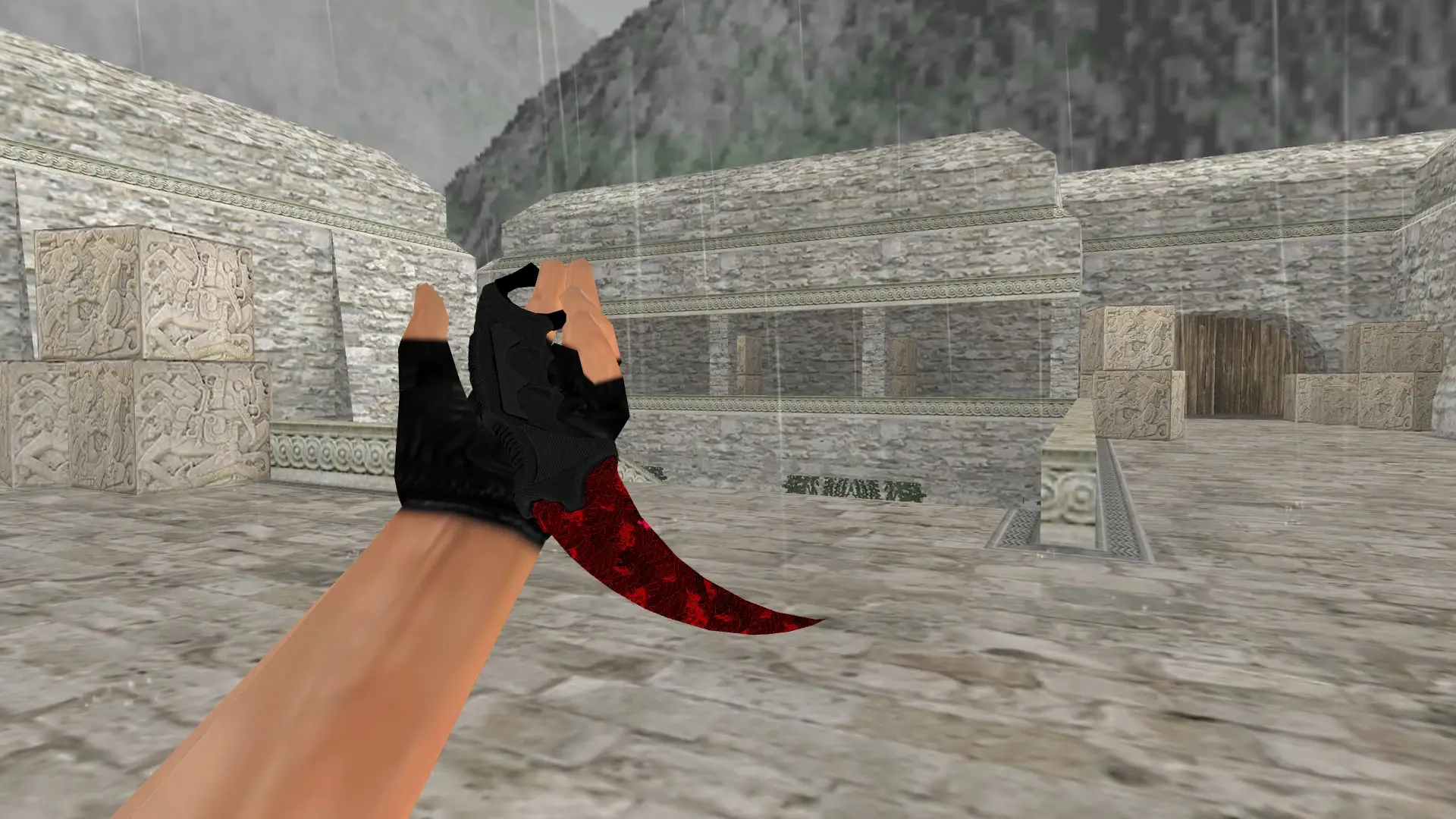 Karambit | Storm — de_aztec (first person)