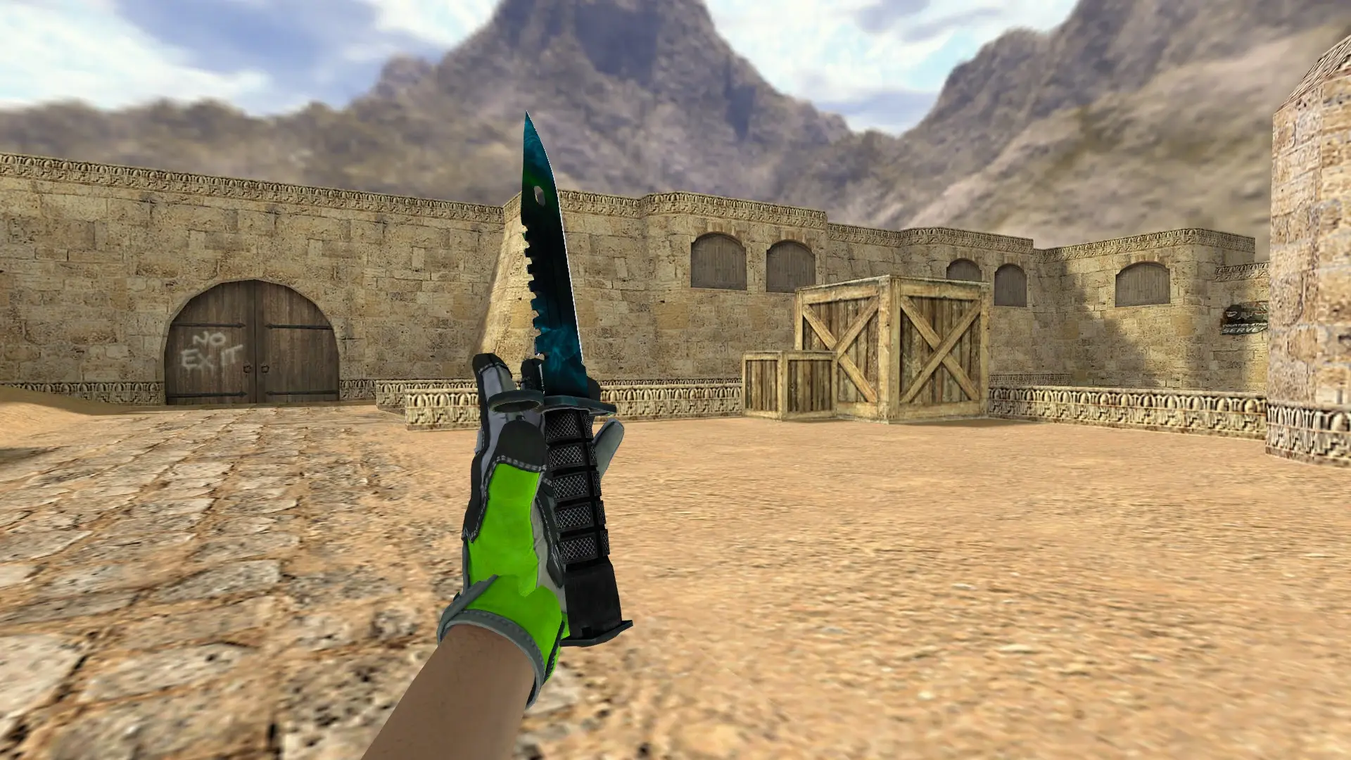 M9 Bayonet | Gamma Doppler Phase 3 — de_dust2 (first person)