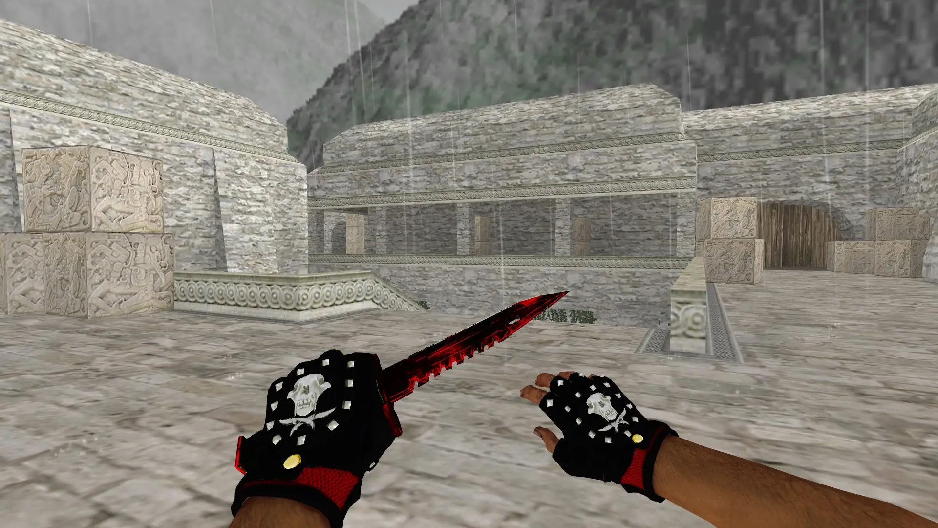 M9 Bayonet | Gamma Doppler Red — de_aztec (first person)
