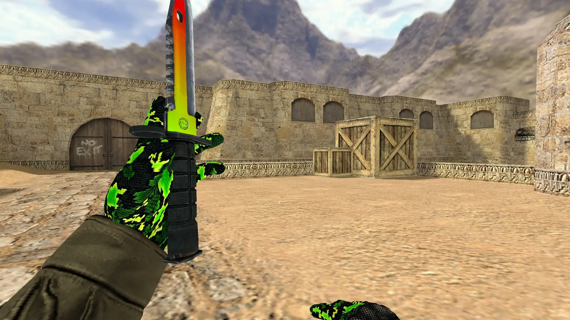M9 Bayonet | Neon Light — de_dust2 (first person)