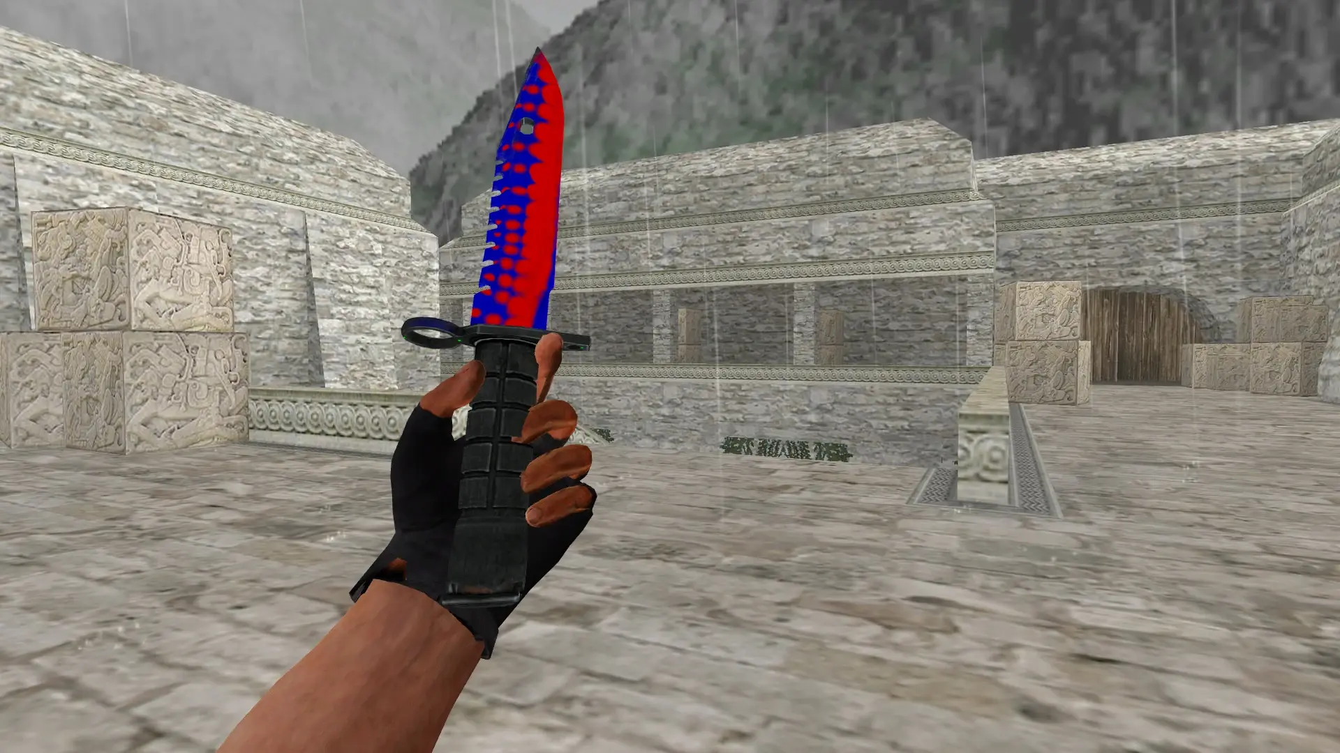 M9 Bayonet | Red Bubbles — de_aztec (first person)