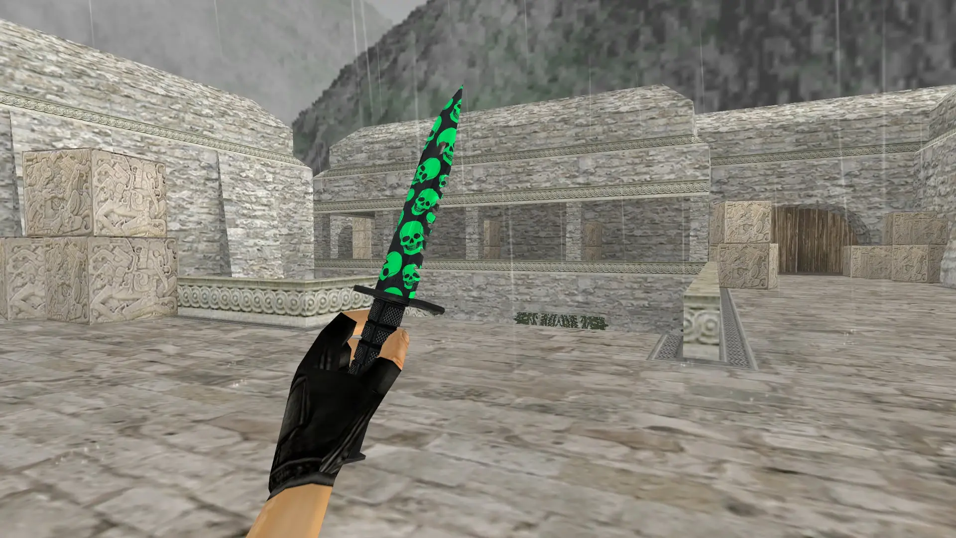 M9 Bayonet | Skull Pattern — de_aztec (first person)
