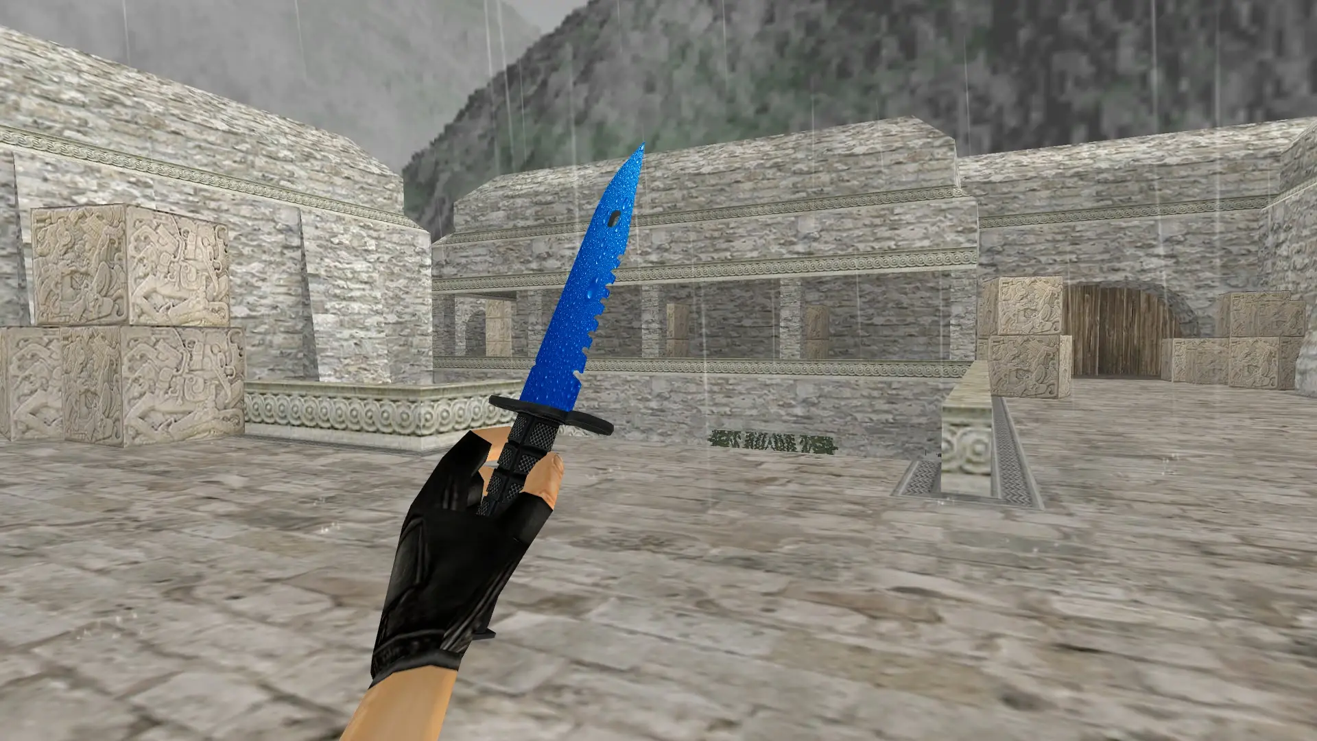 M9 Bayonet | Water Drops — de_aztec (first person)