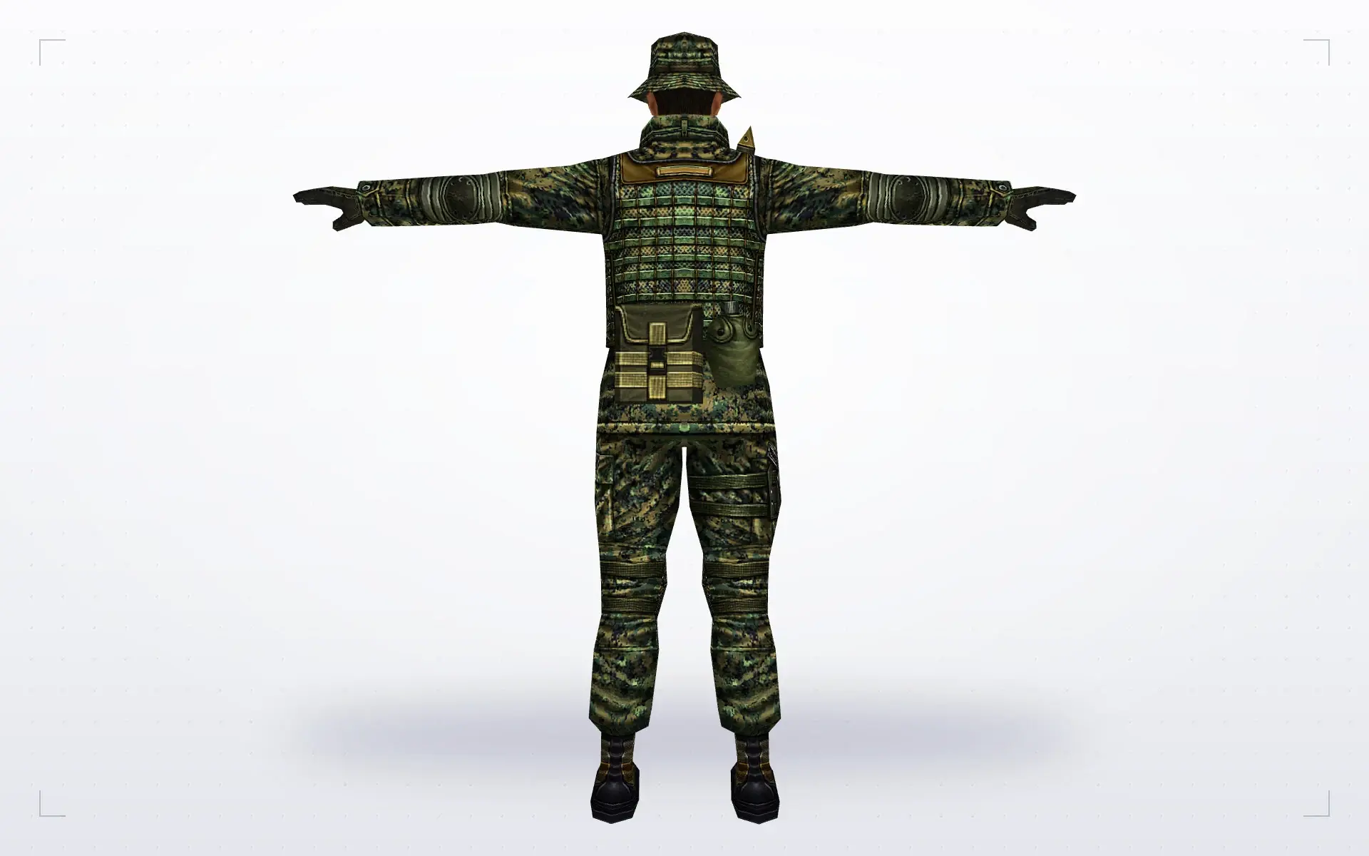 Soldier in a Camo Boonie Hat — back