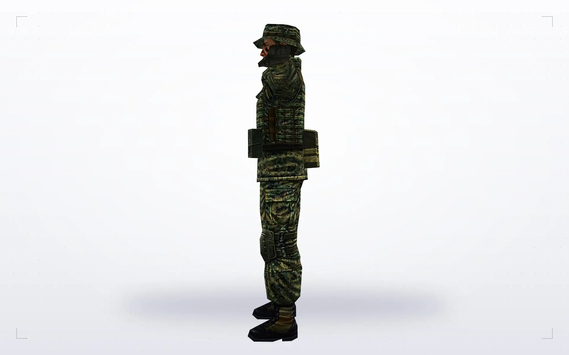 Soldier in a Camo Boonie Hat — side