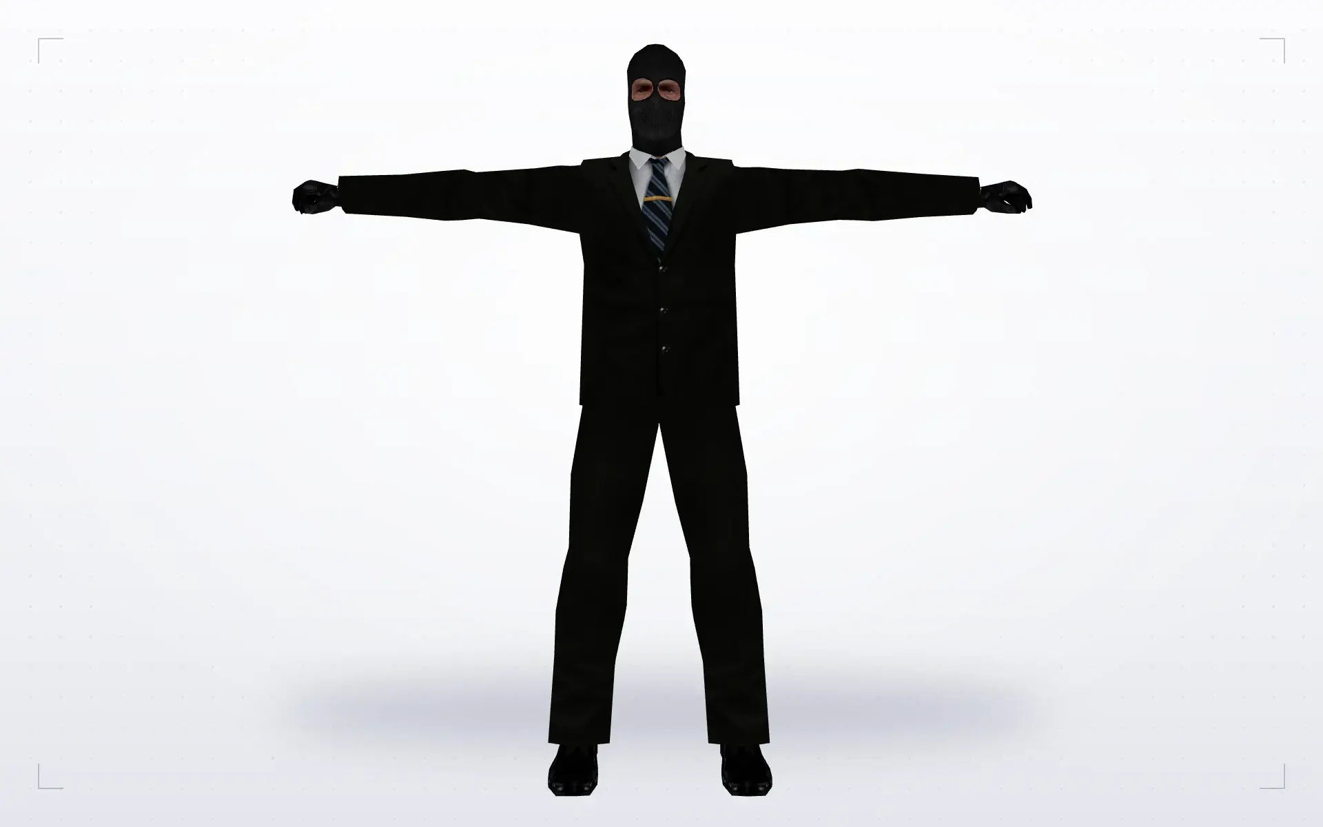 Mask and Tie — front