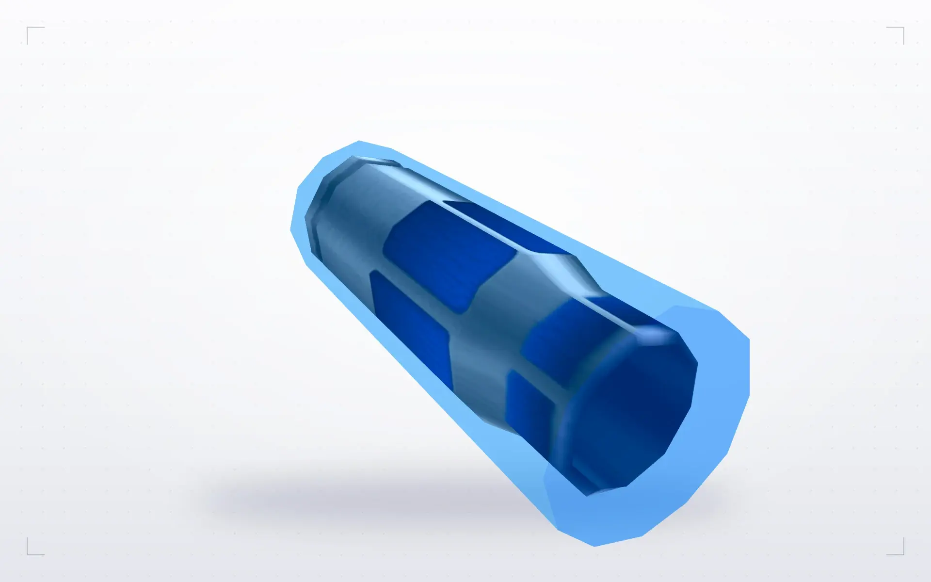 Glowing Blue Shells — top view