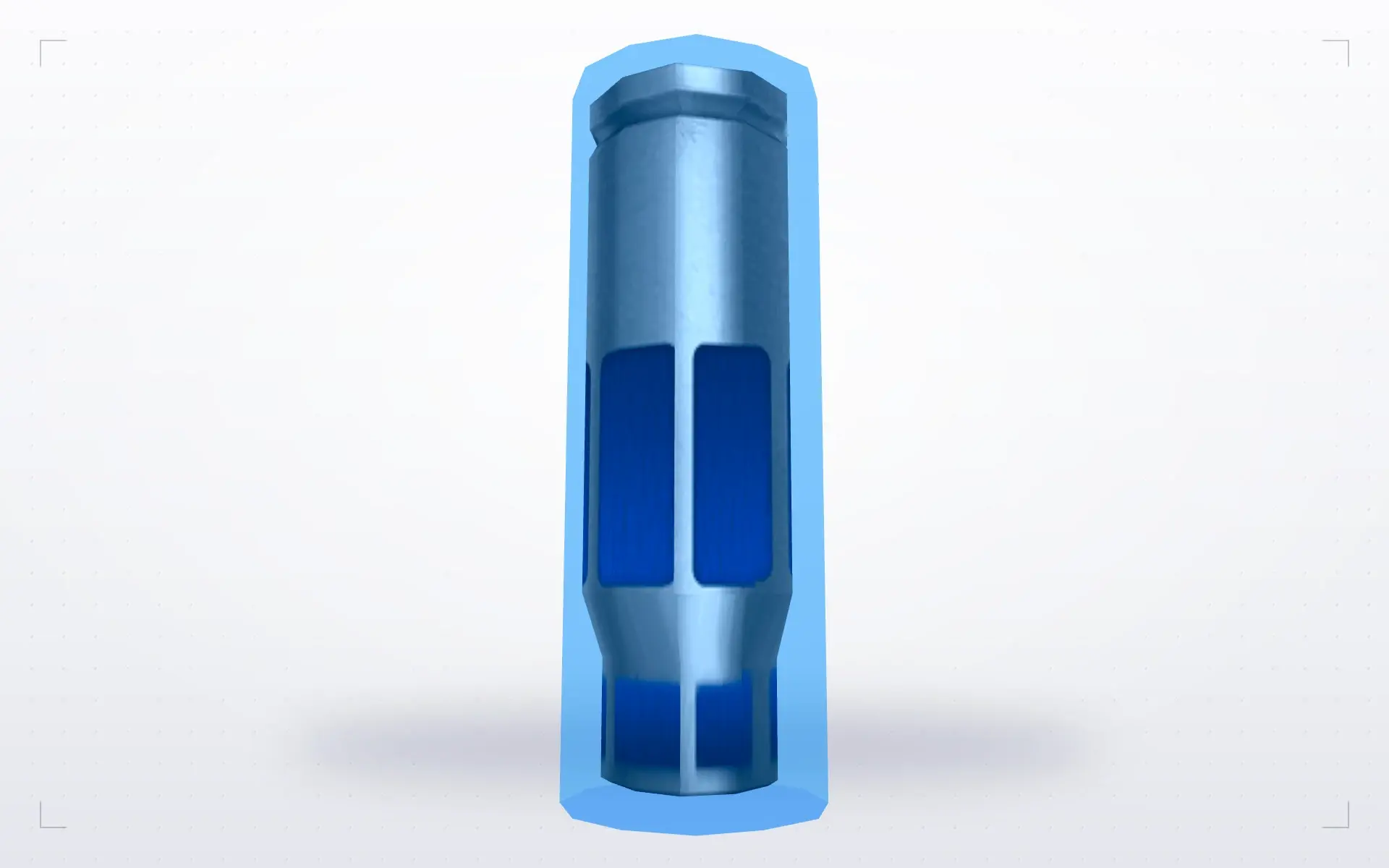 Glowing Blue Shells — top view