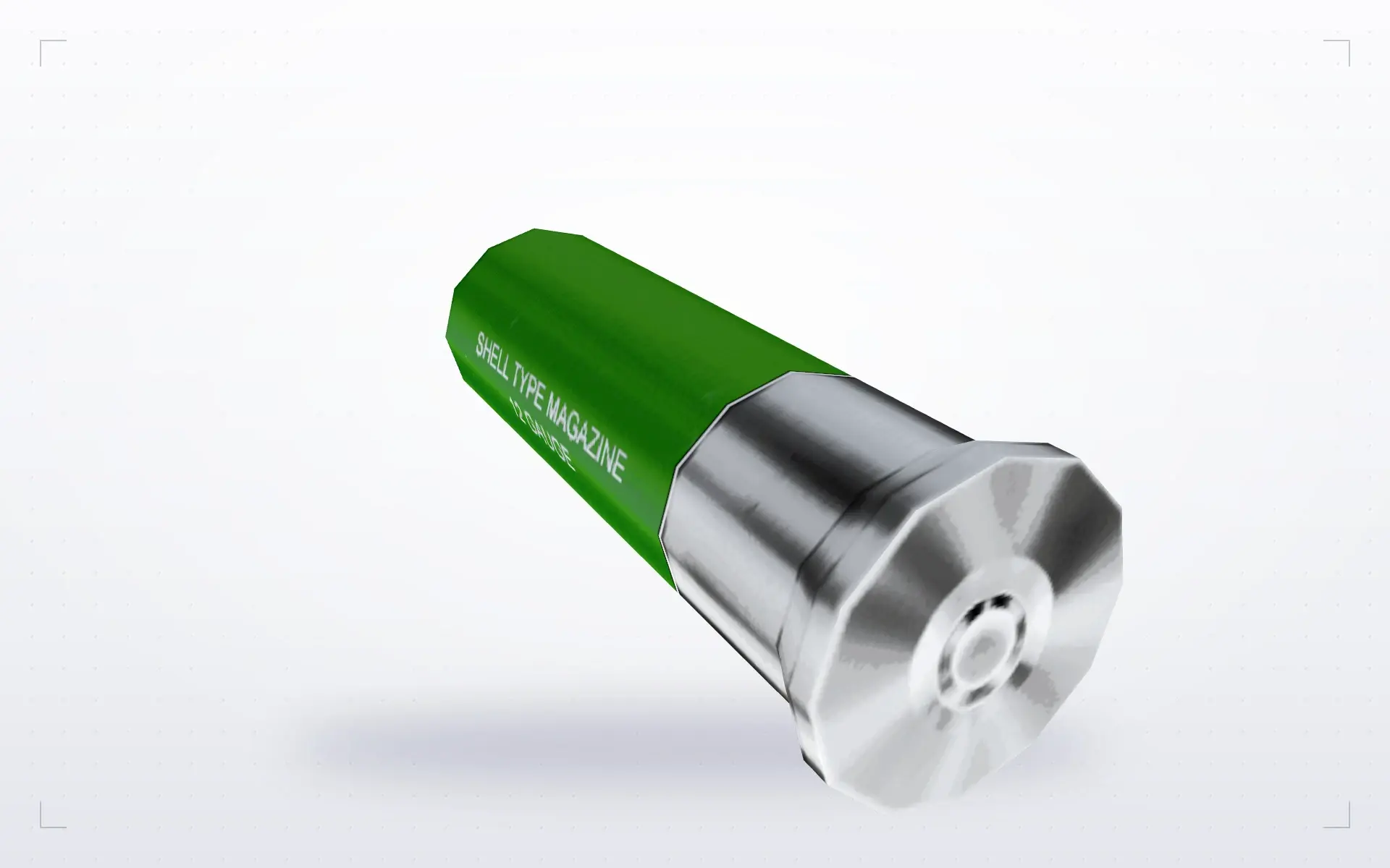 Green and Silver Shotgun Shell — top view
