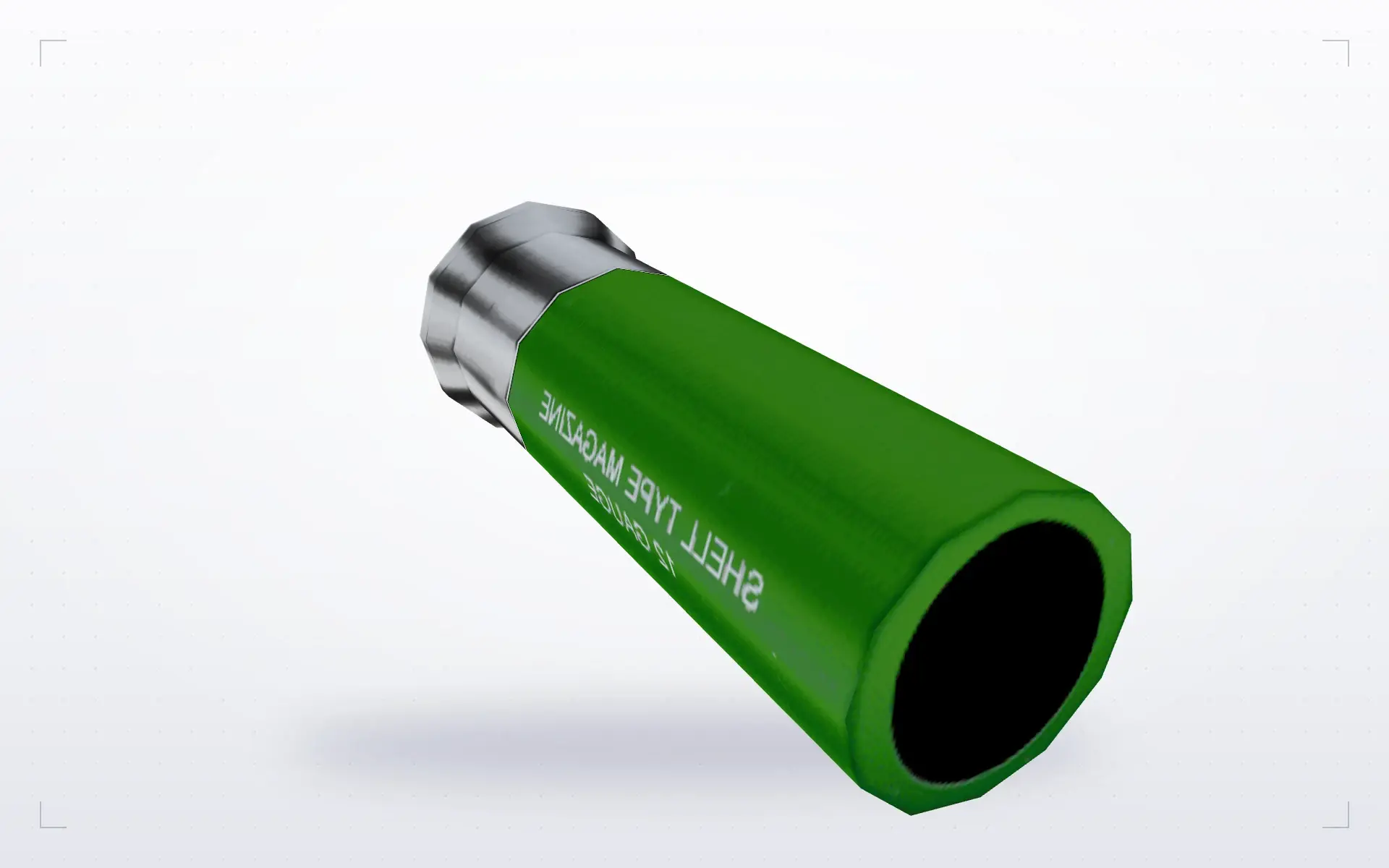 Green and Silver Shotgun Shell — top view