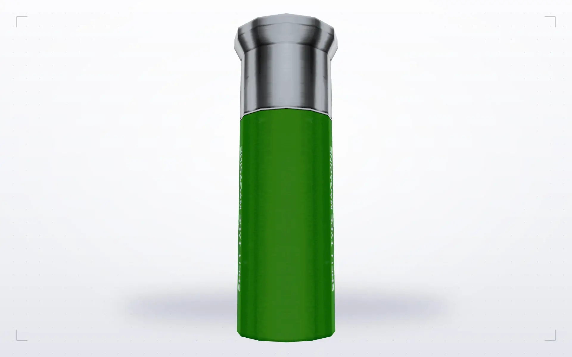 Green and Silver Shotgun Shell — top view