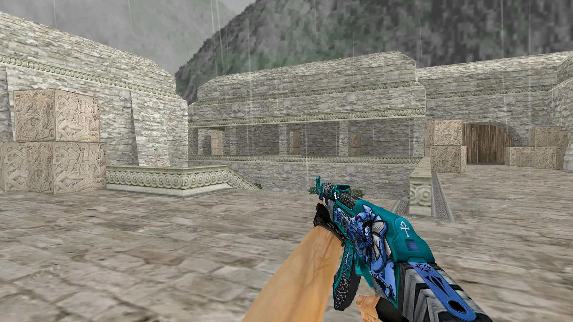 AK-47 Anubis Blue — de_aztec (first person)