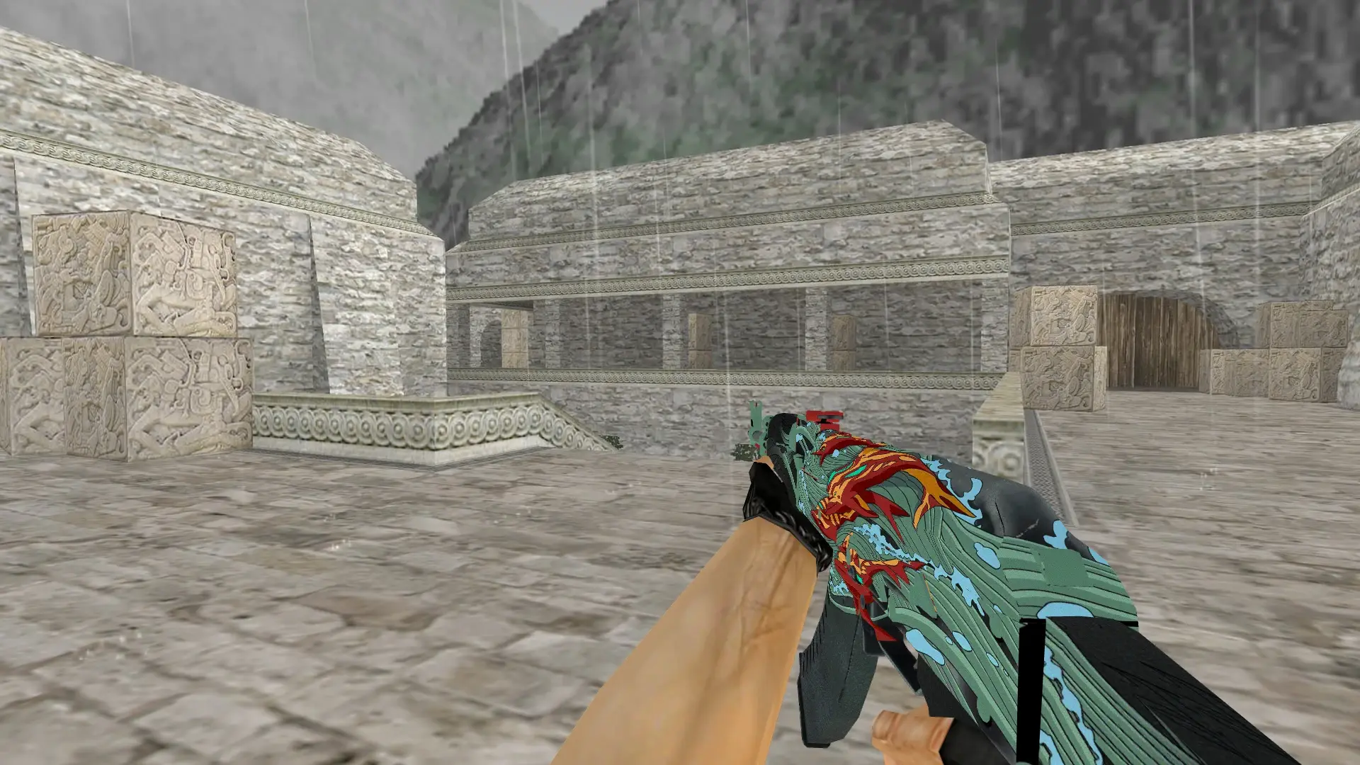 AK-47 | Aquamarine Revenge — de_aztec (first person)