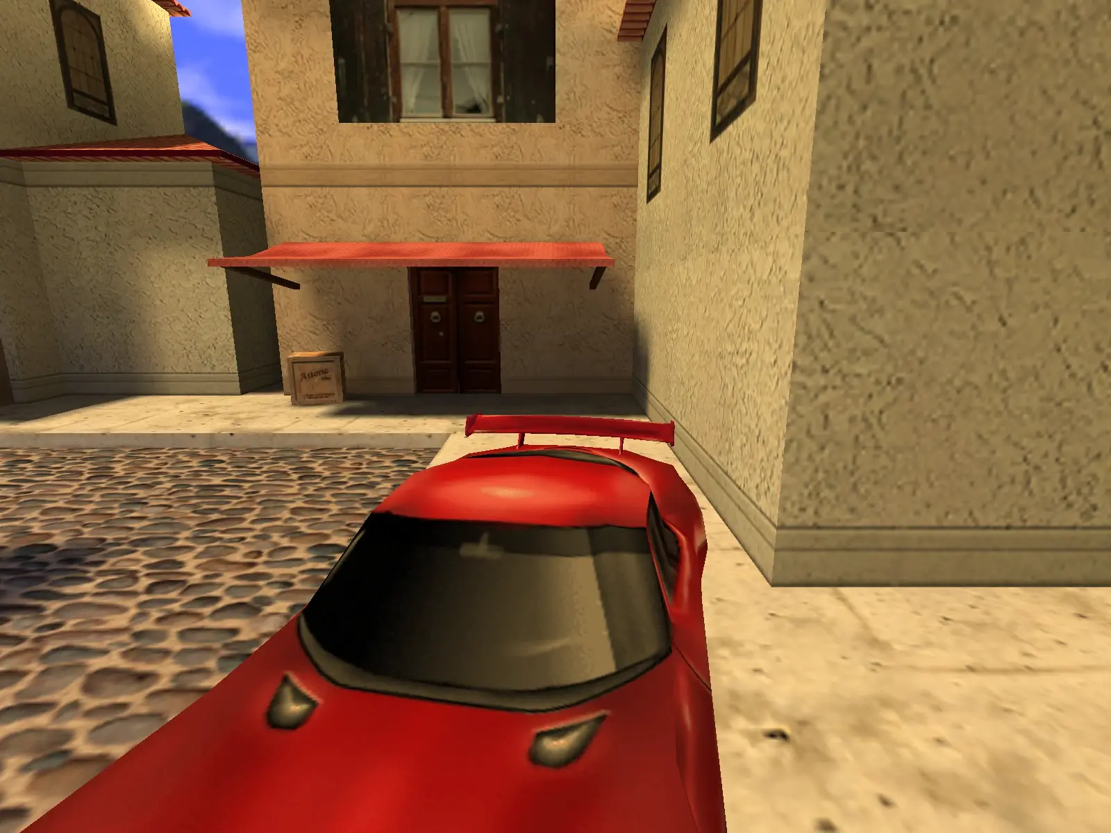 Red Dodge Viper — cs_italy, the market street from the other side