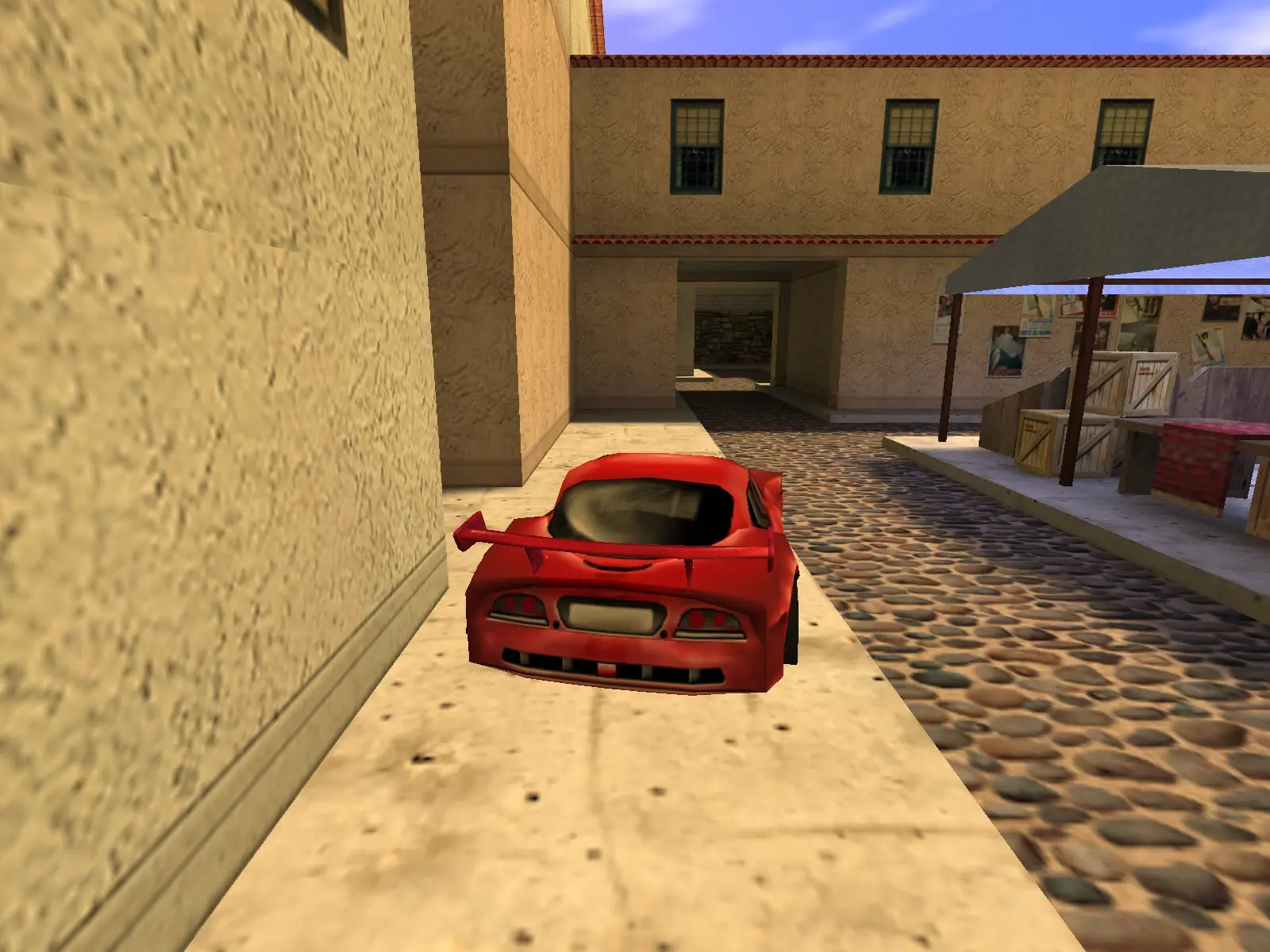 Red Dodge Viper — cs_italy, the market street
