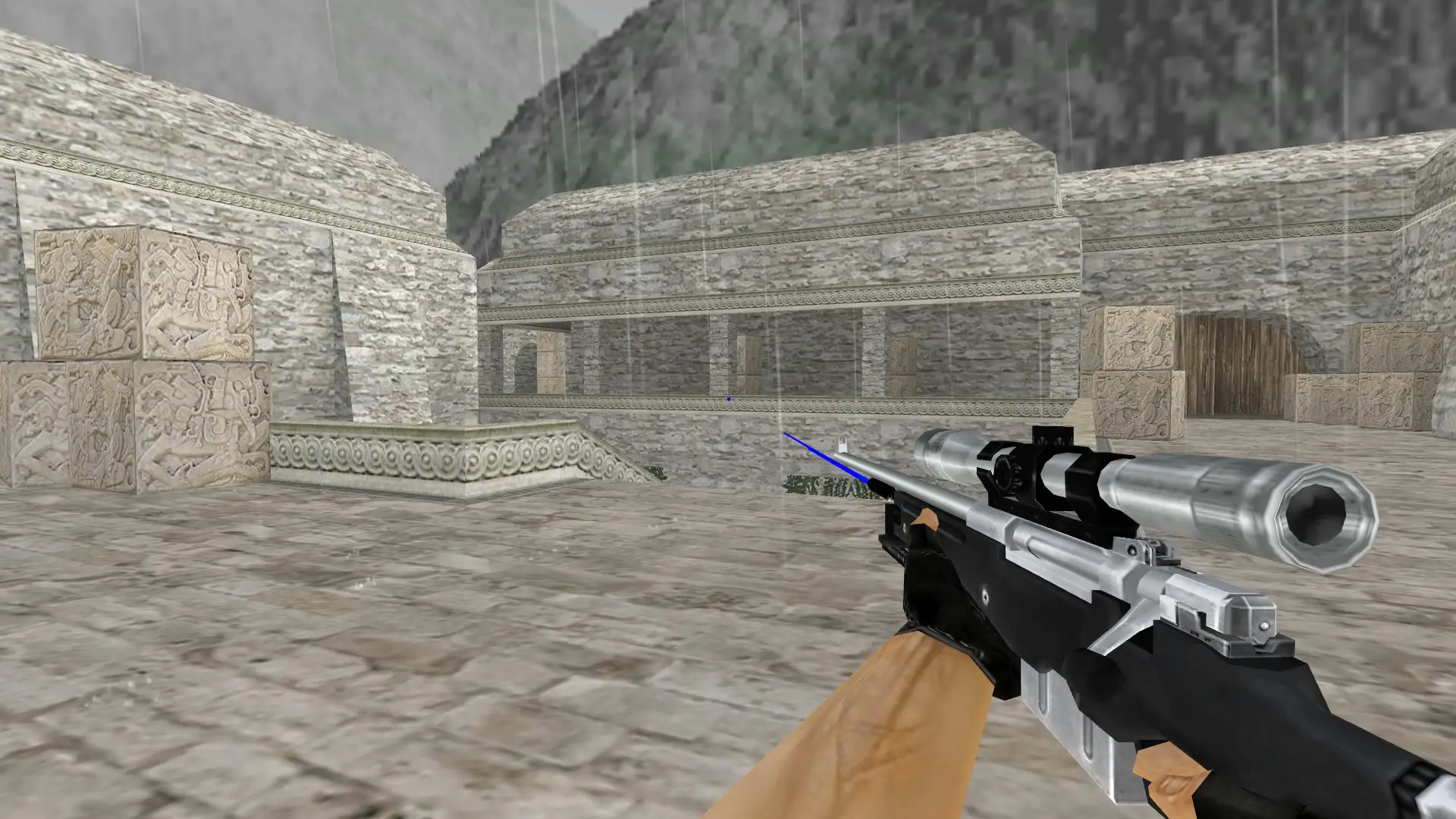 AWP Black Chrome — de_aztec (first person)