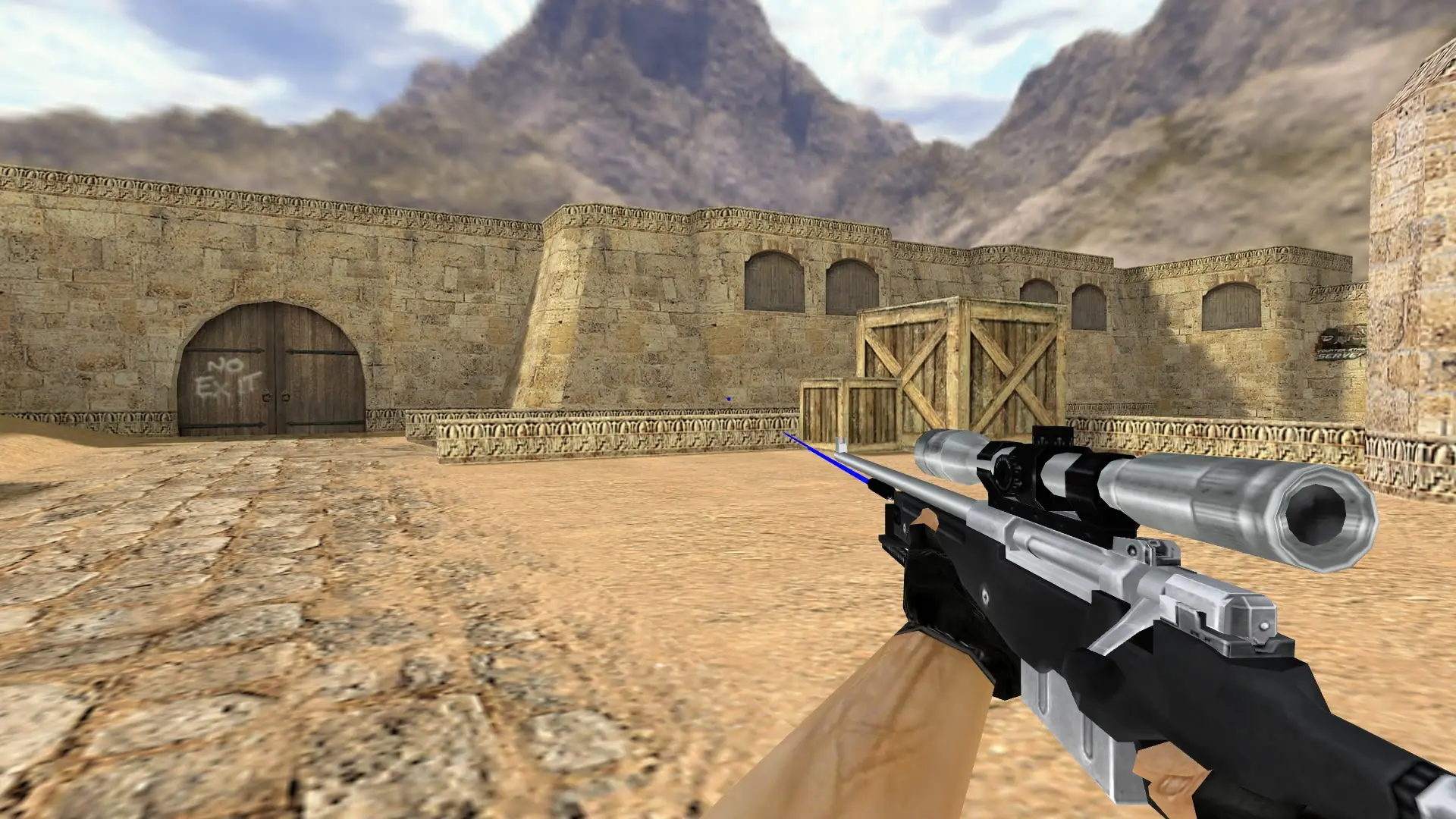 AWP Black Chrome — de_dust2 (first person)