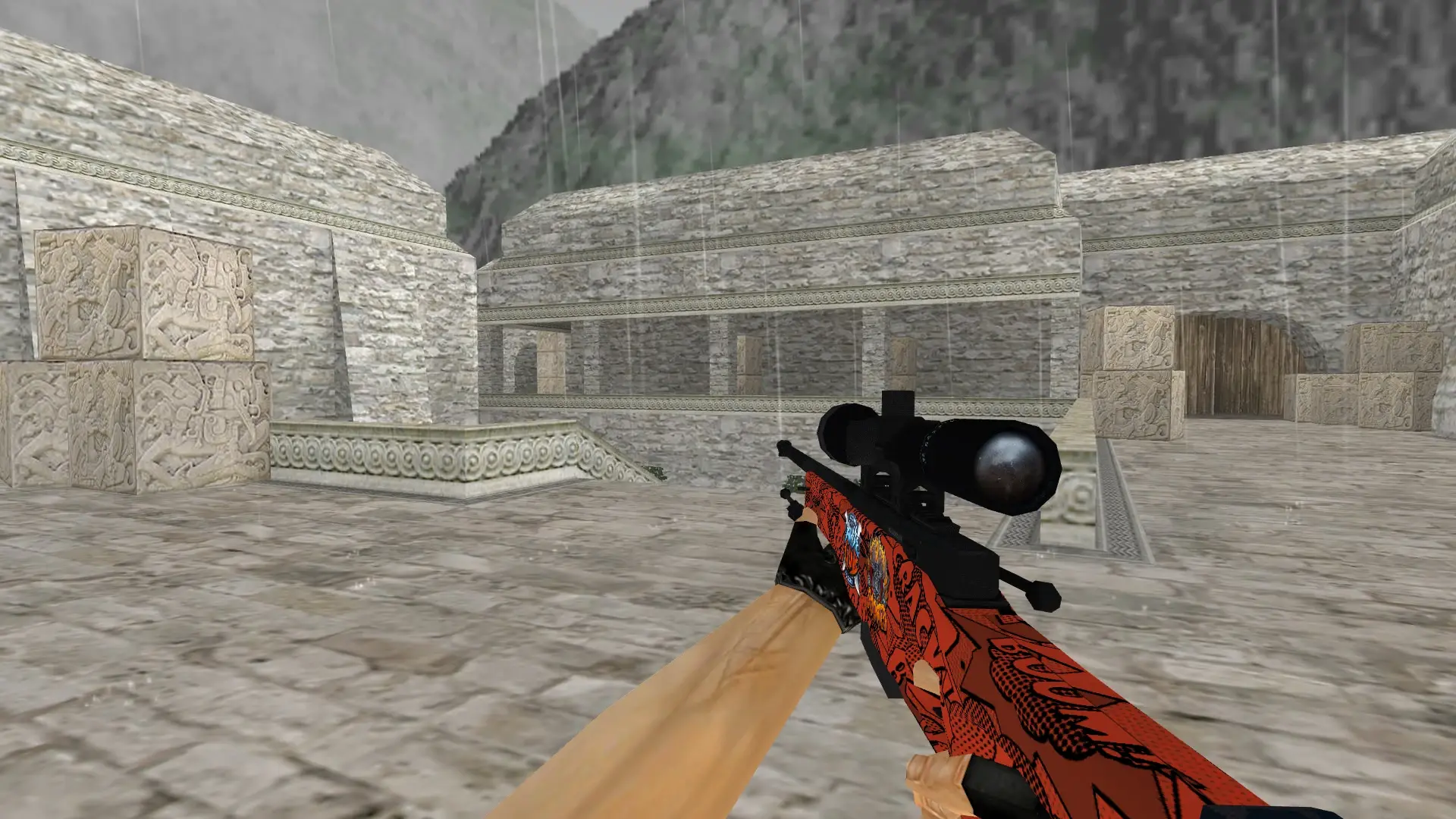 AWP Boom with stickers — de_aztec (first person)