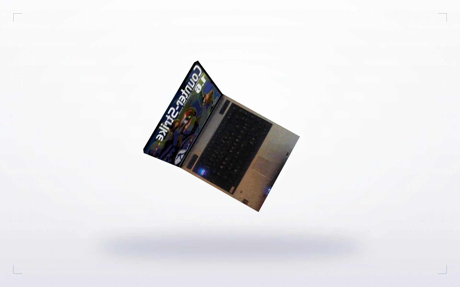 Laptop with Biohazard Lid — top view
