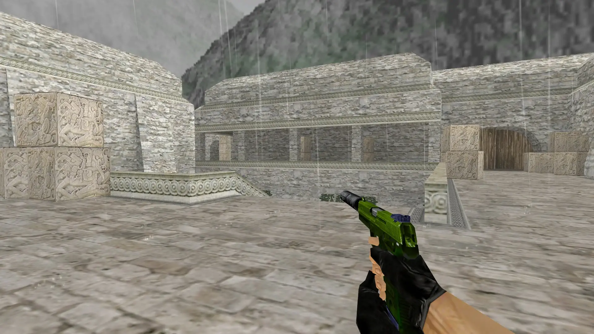 USP Olive Drab — de_aztec (first person)