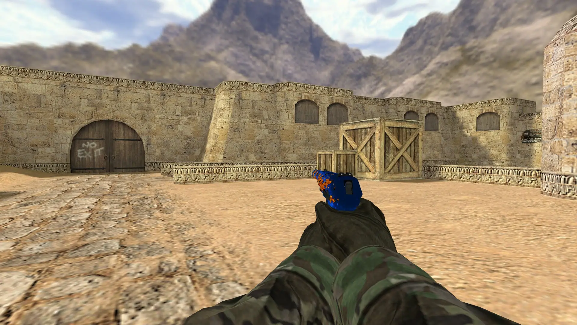 P2000 | Fire Elemental — de_dust2 (first person)