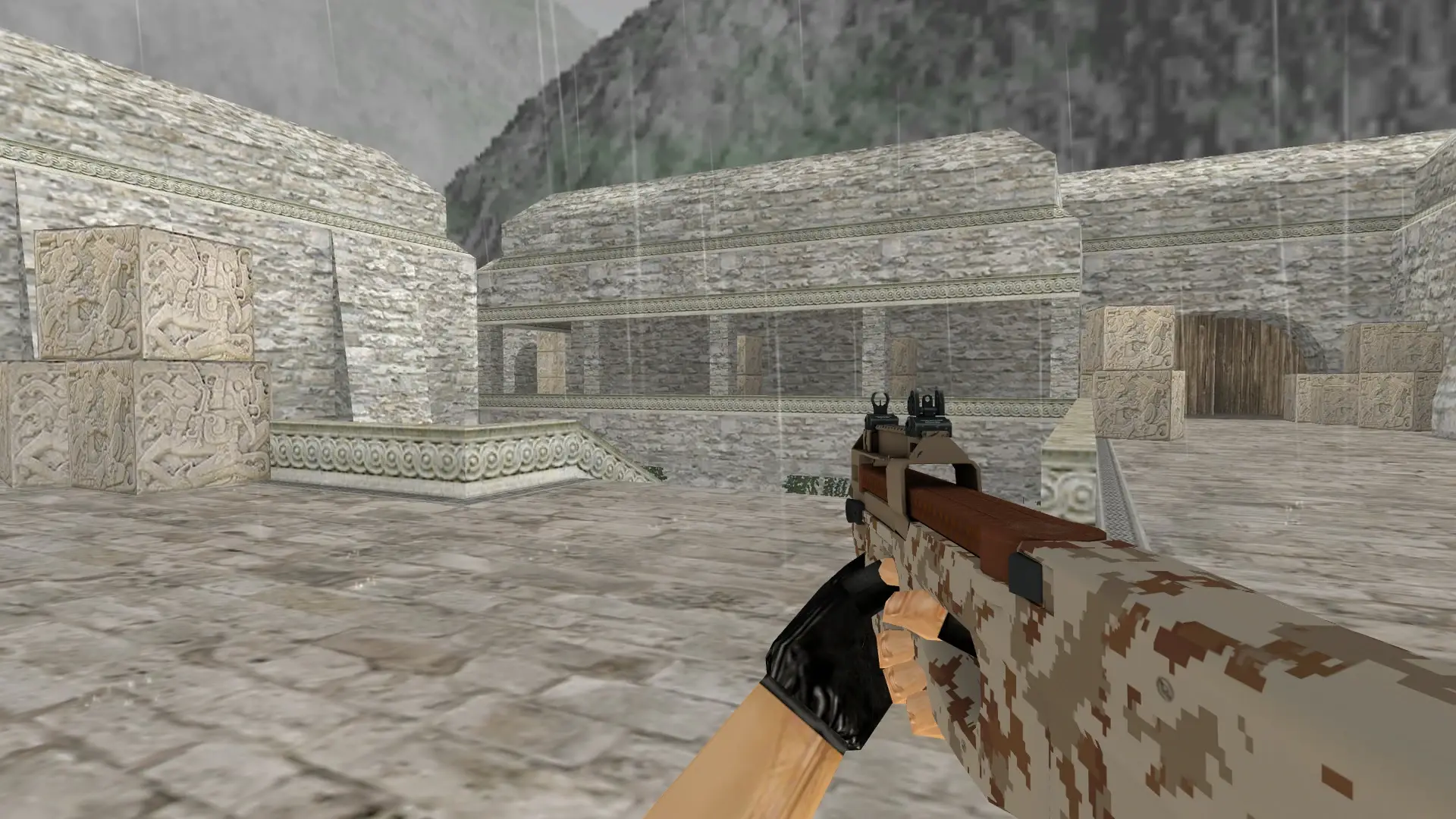 P90 | Desert DDPAT — de_aztec (first person)