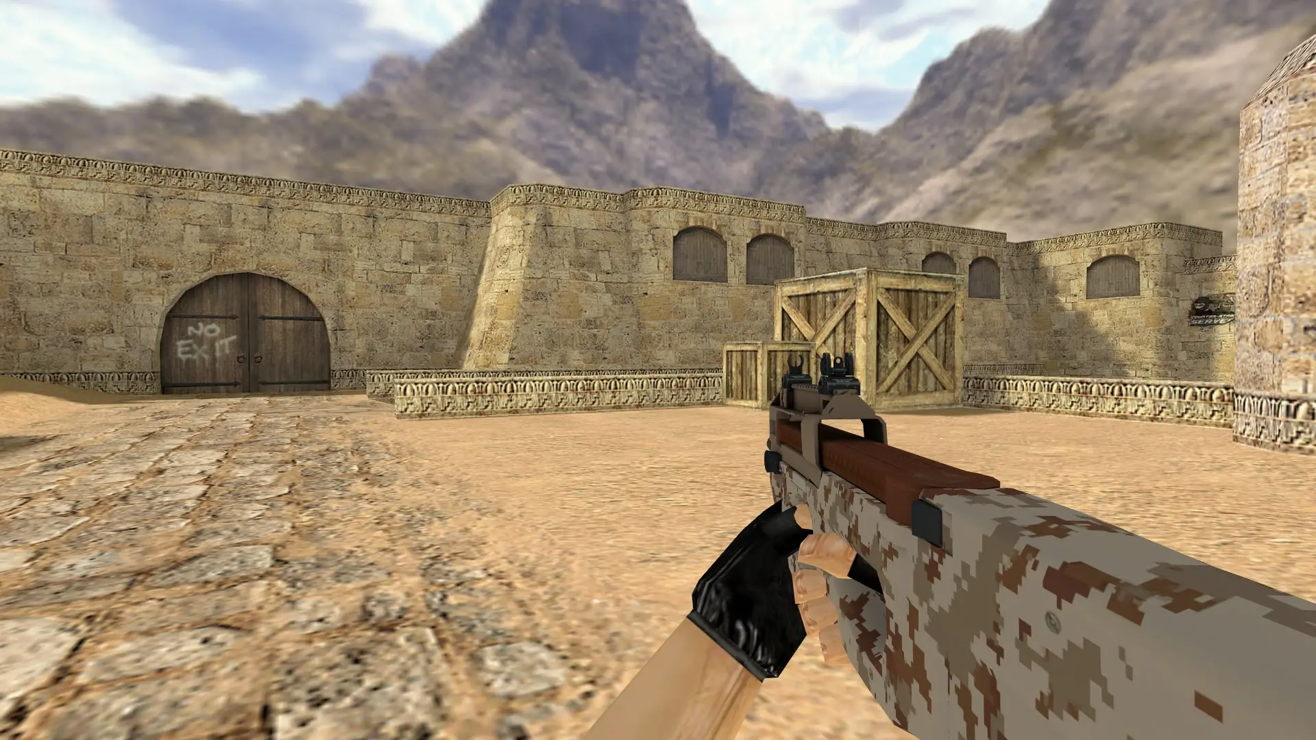 P90 | Desert DDPAT — de_dust2 (first person)