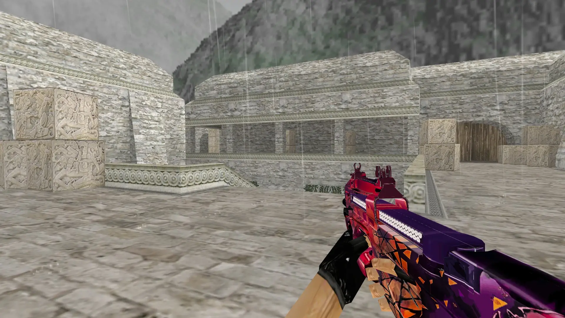 P90 Eternal Rebirth Patina — de_aztec (first person)