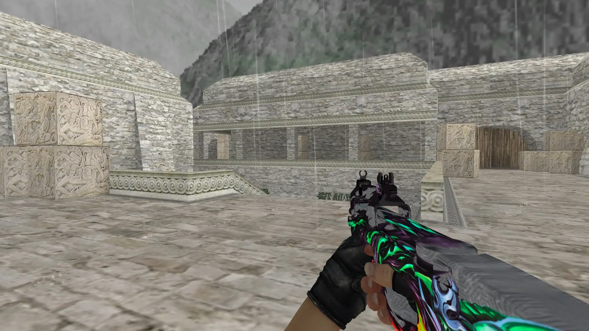 P90 Fire Dragon — de_aztec (first person)