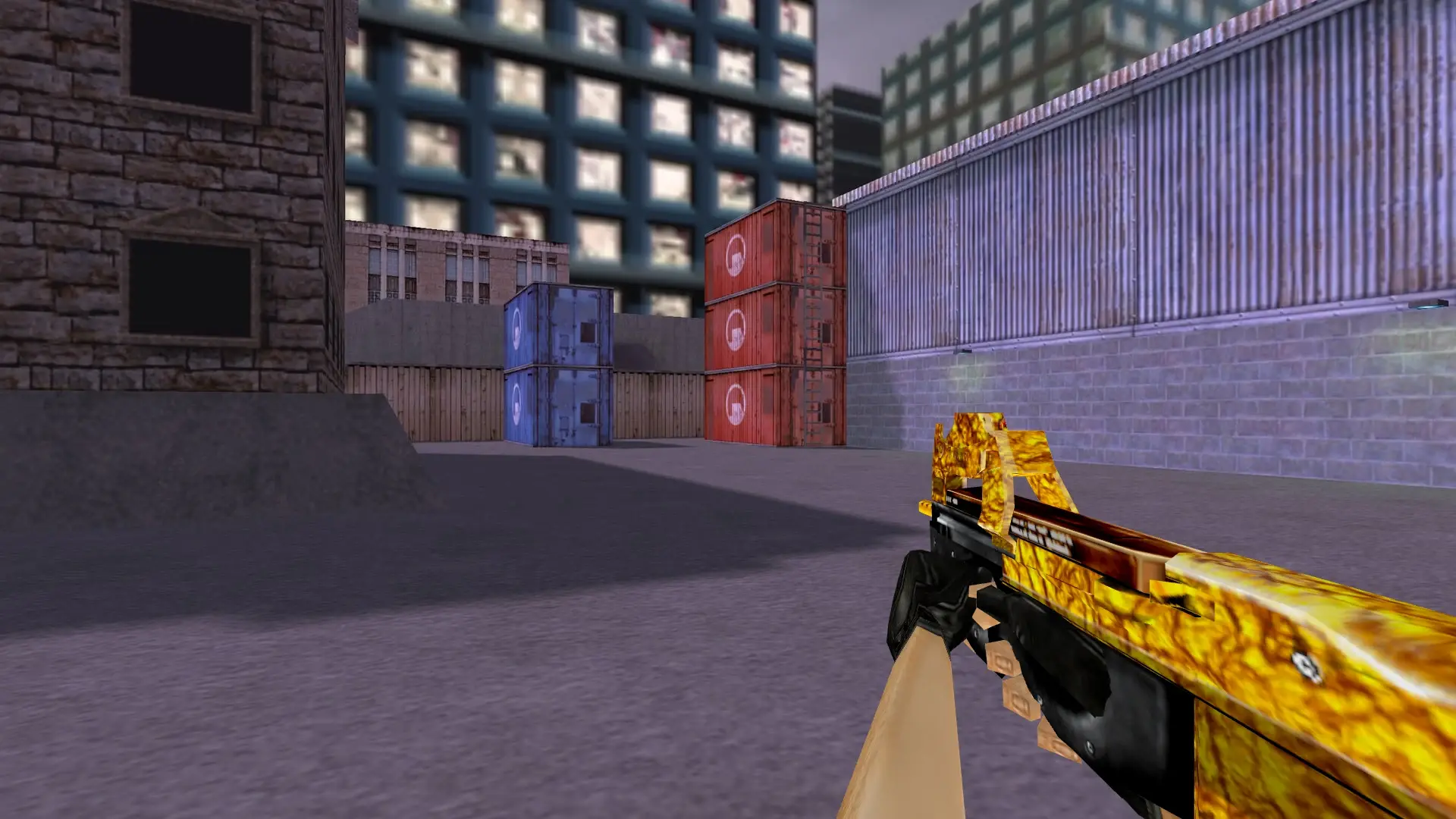 Default P90 Golden — cs_assault (first person)