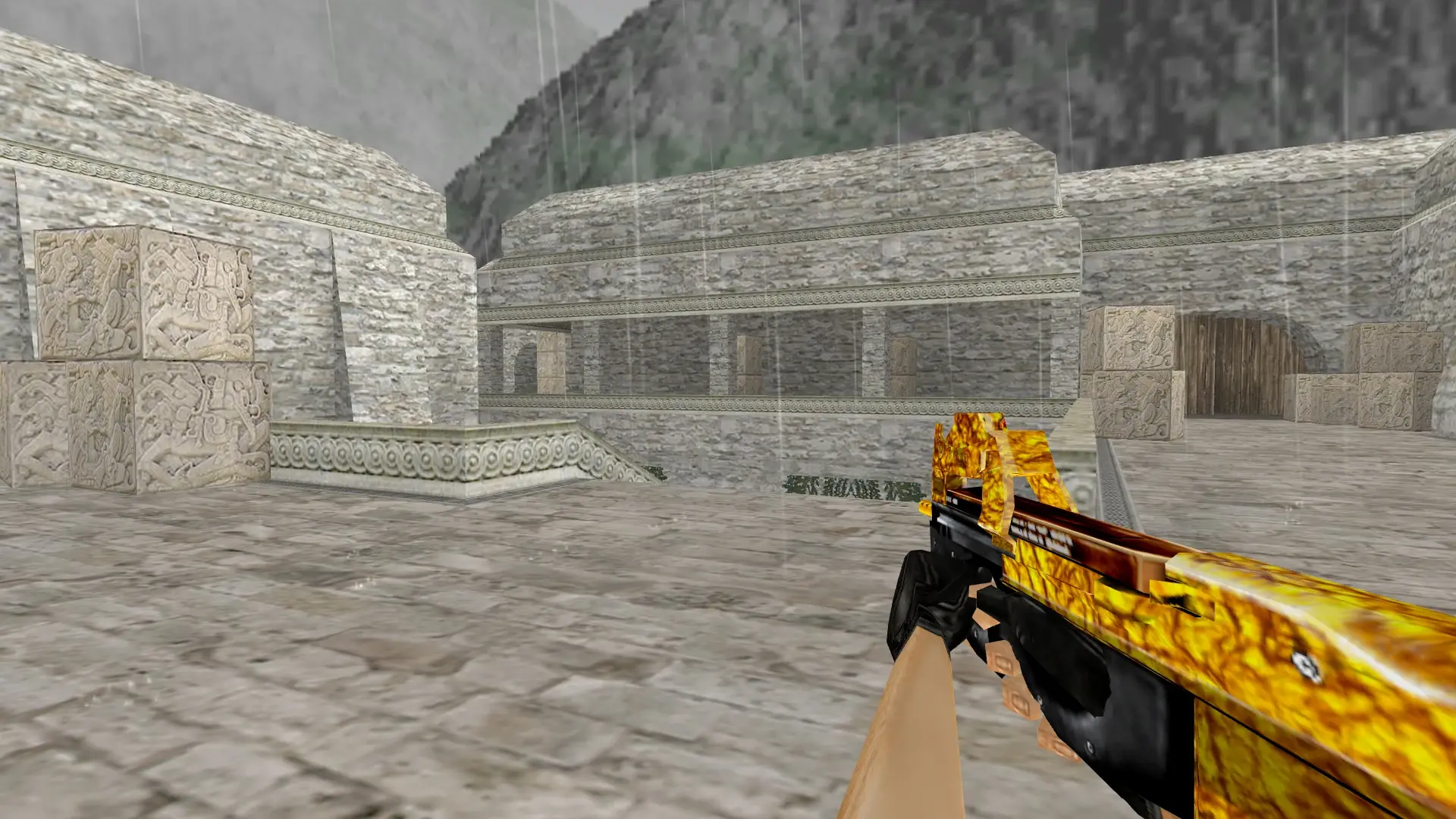 Default P90 Golden — de_aztec (first person)