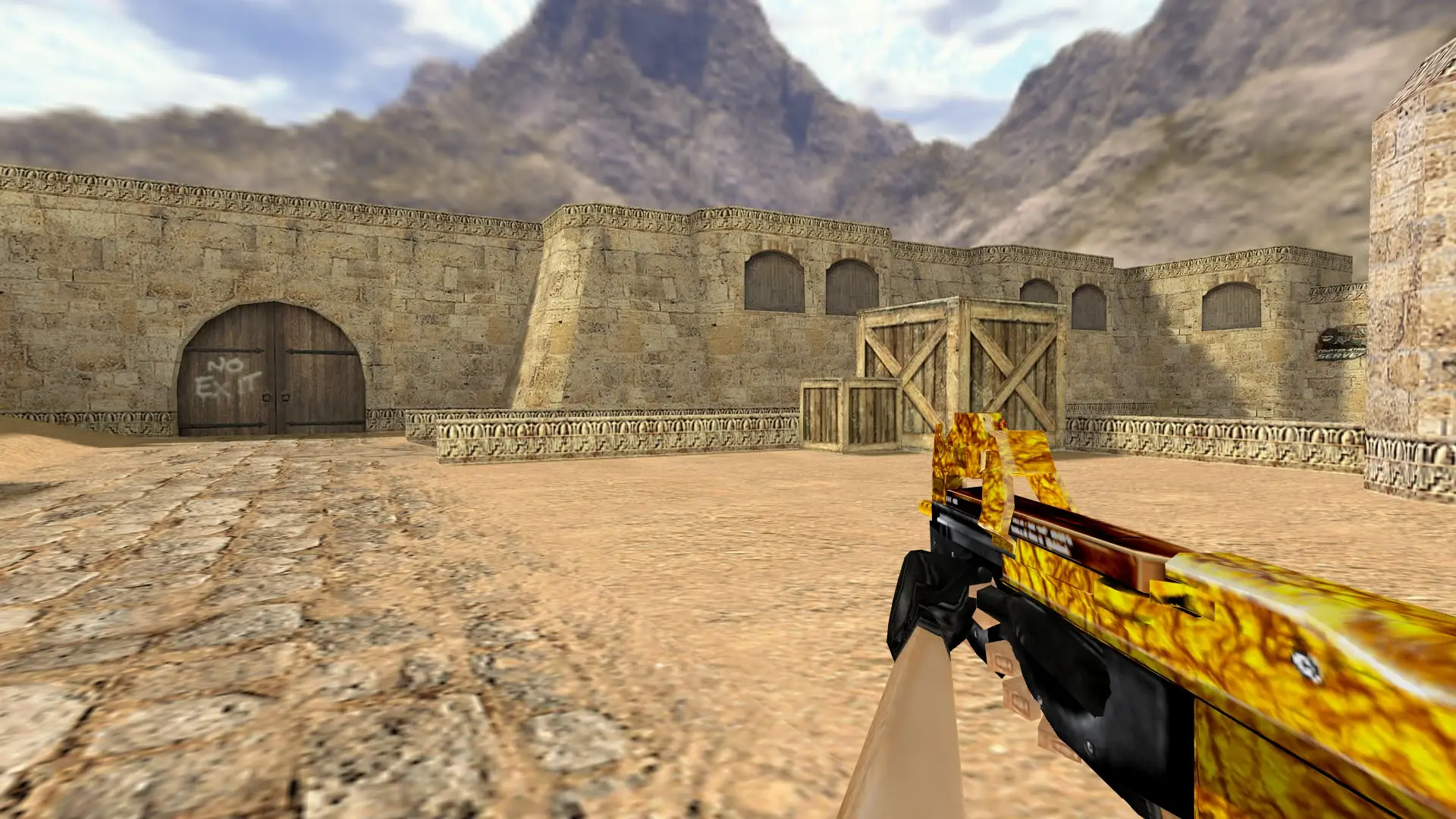 Default P90 Golden — de_dust2 (first person)
