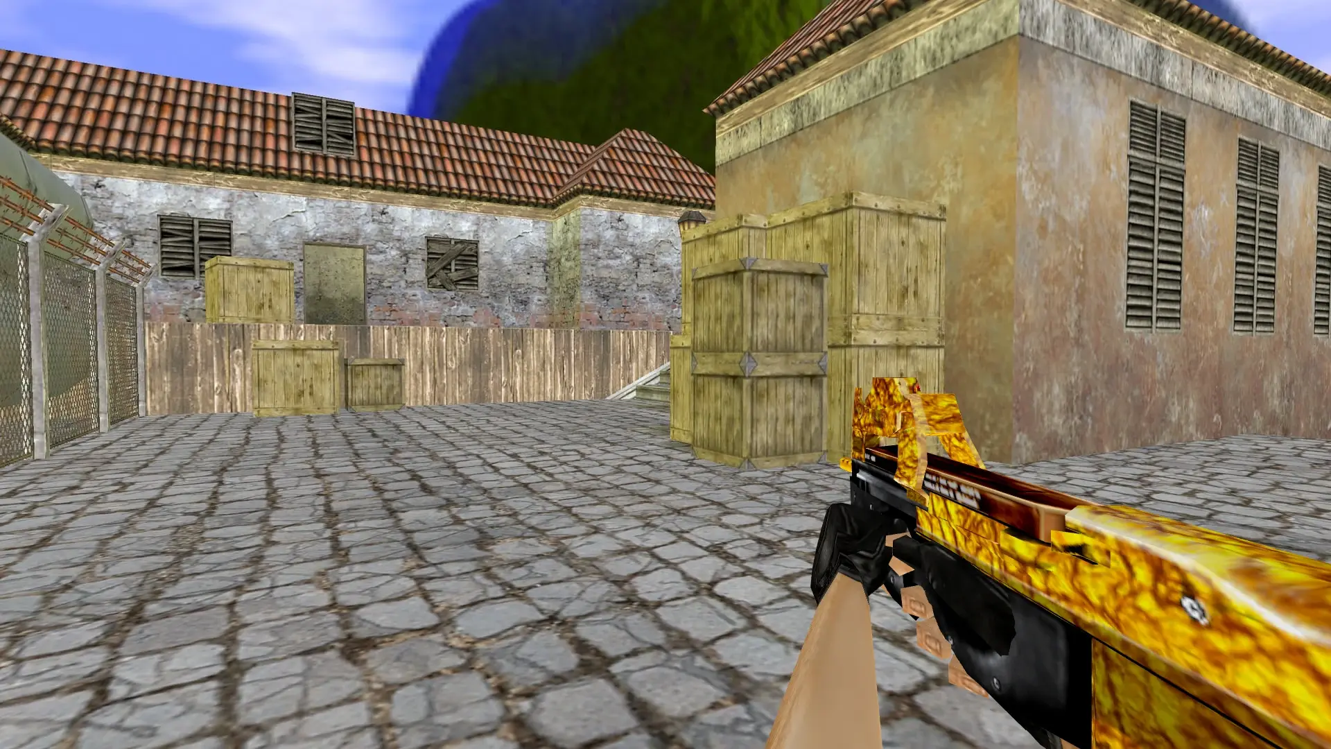 Default P90 Golden — de_inferno (first person)