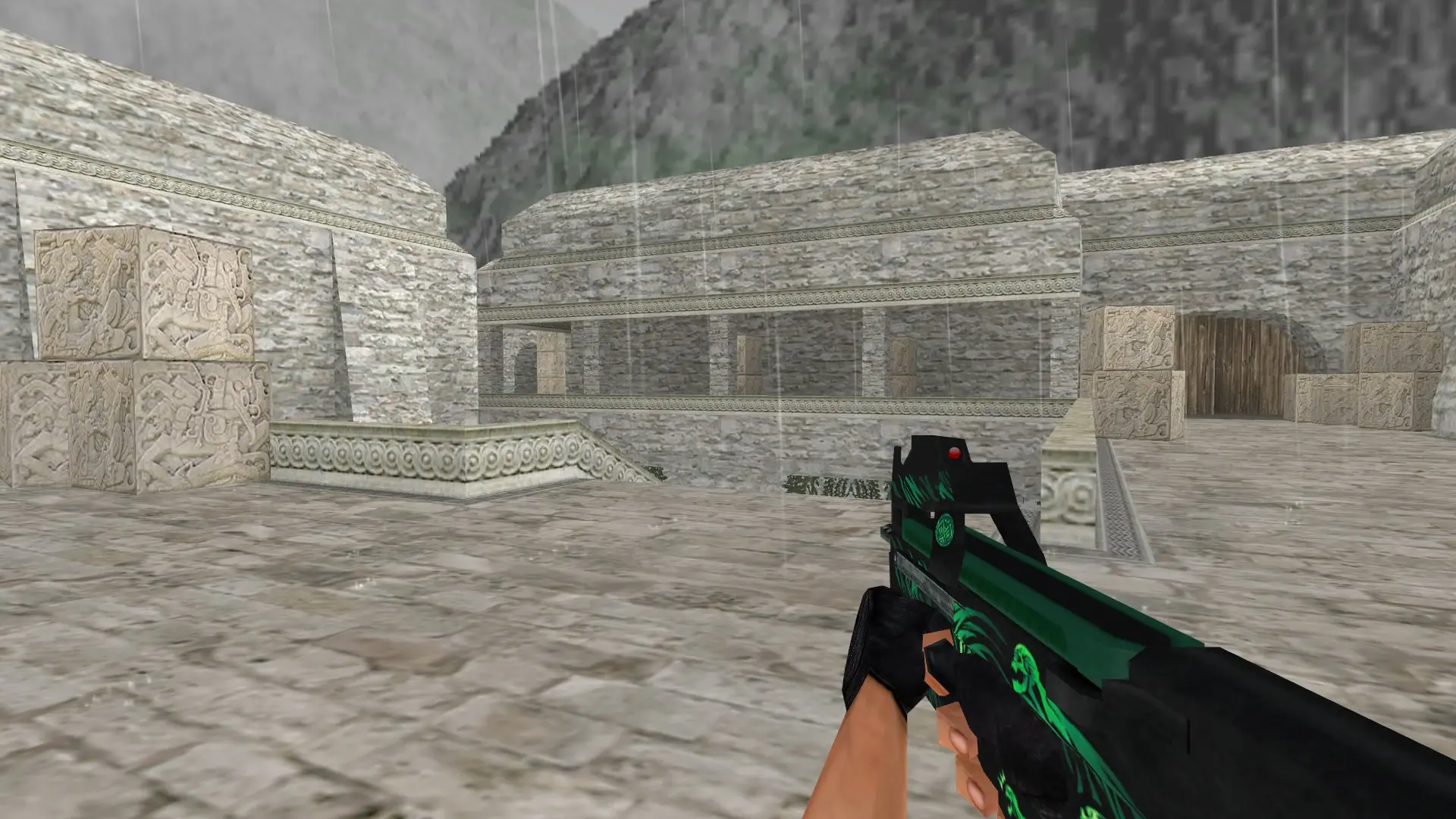 Default P90 Grim — de_aztec (first person)