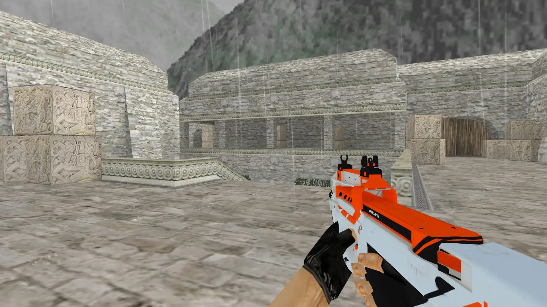 P90 | Asiimov — de_aztec (first person)
