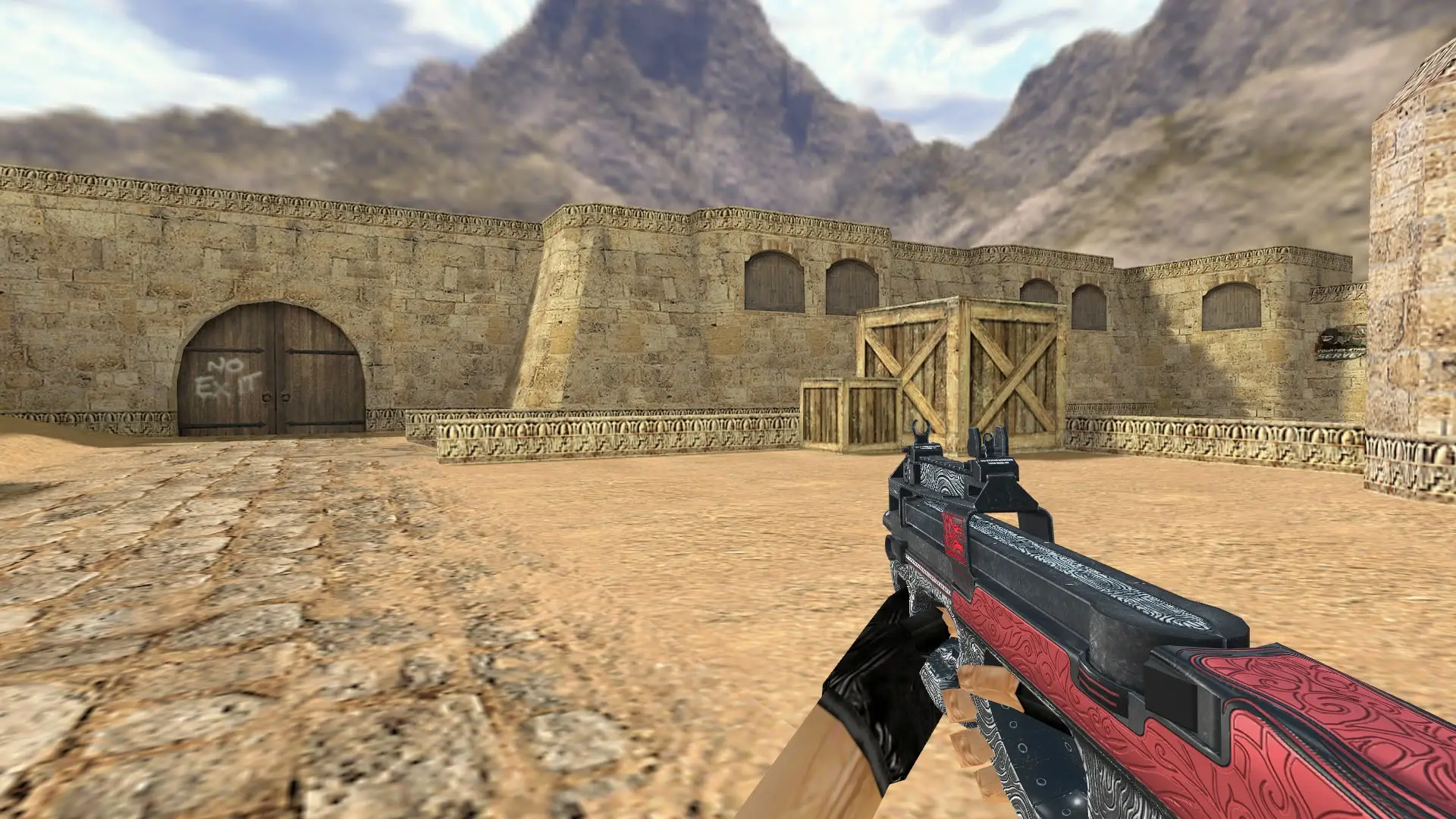 P90 Bark Beetle Red — de_dust2 (first person)