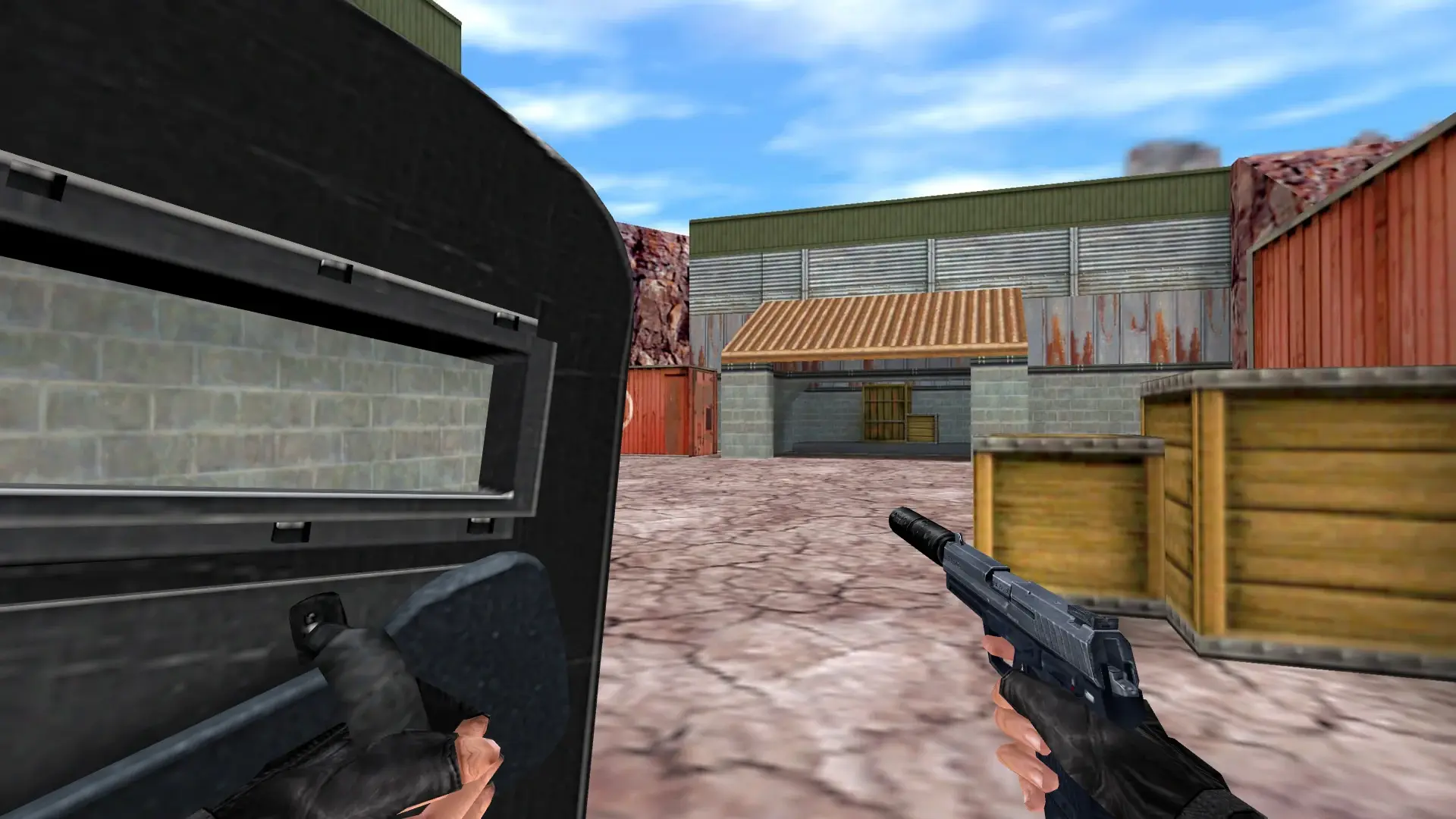 Silenced USP for the Shield — de_nuke (first person)