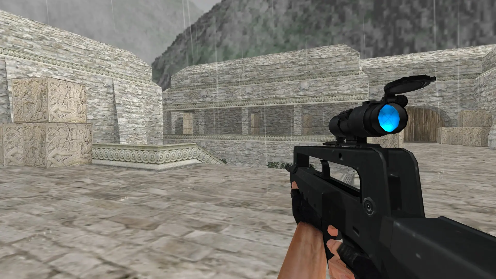 FAMAS Blue Scope — de_aztec (first person)