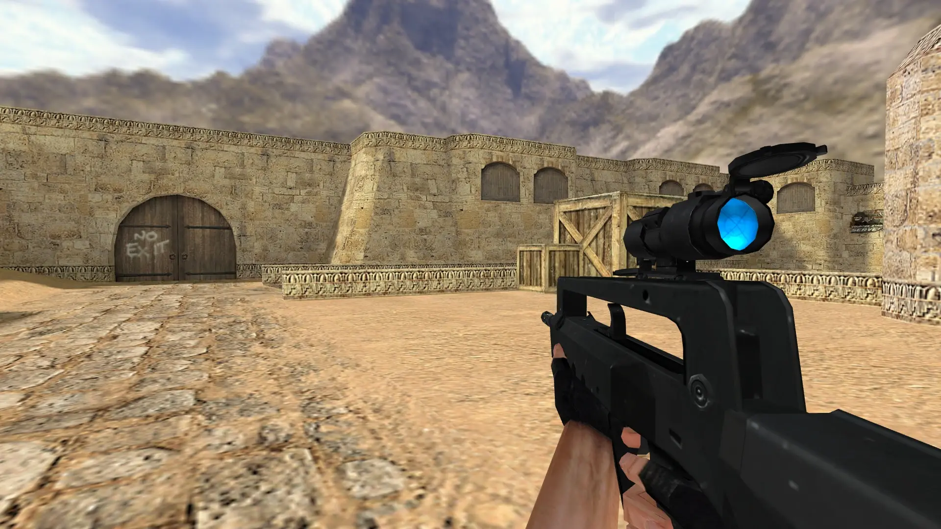 FAMAS Blue Scope — de_dust2 (first person)