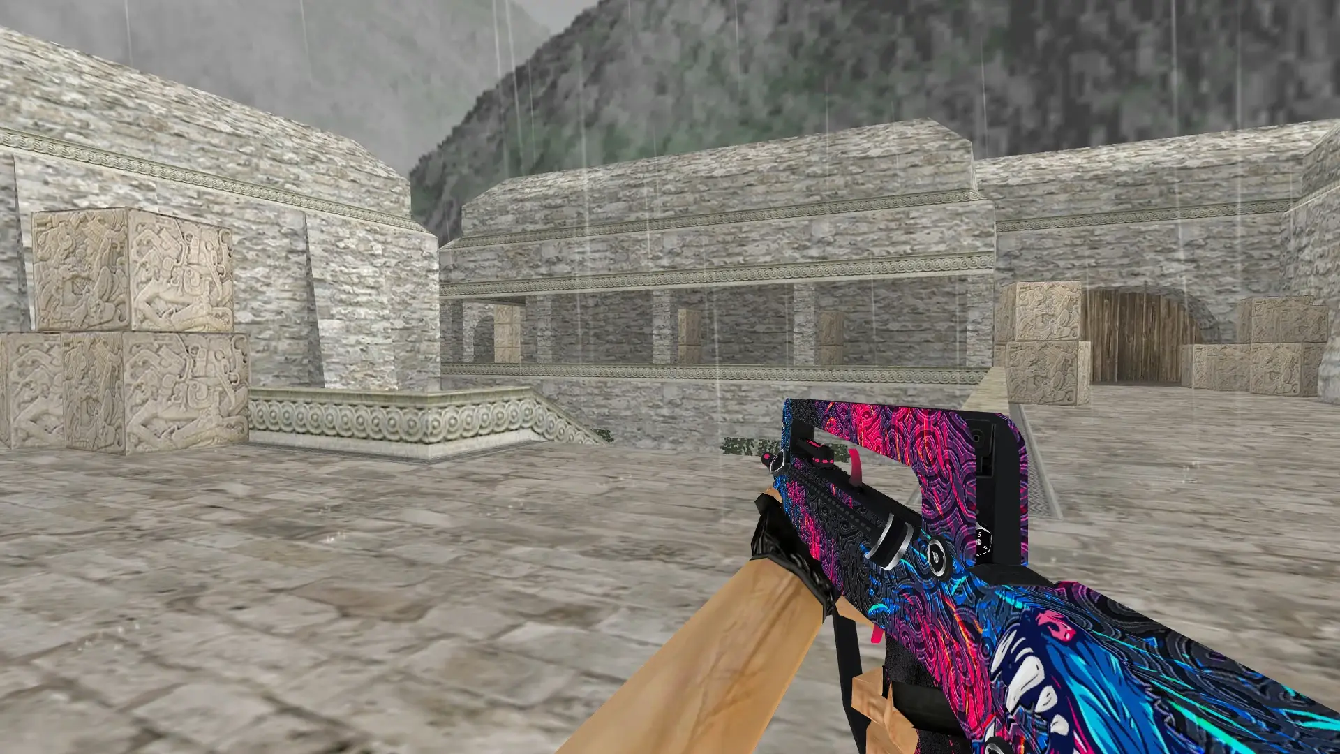 FAMAS Blue Wolf Elite — de_aztec (first person)